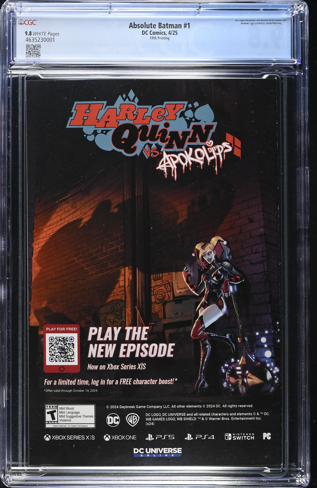 Absolute Batman #1 DC Comics 4/25 Fifth Printing CGC 9.8 4635230001