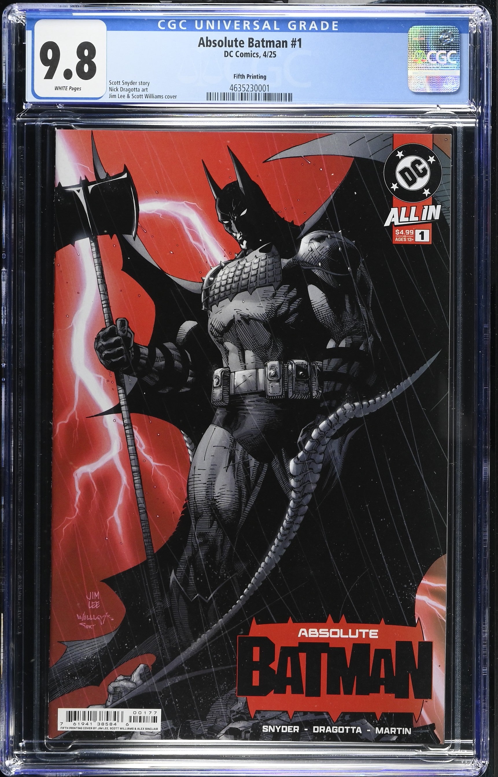 Absolute Batman #1 DC Comics 4/25 Fifth Printing CGC 9.8 4635230001