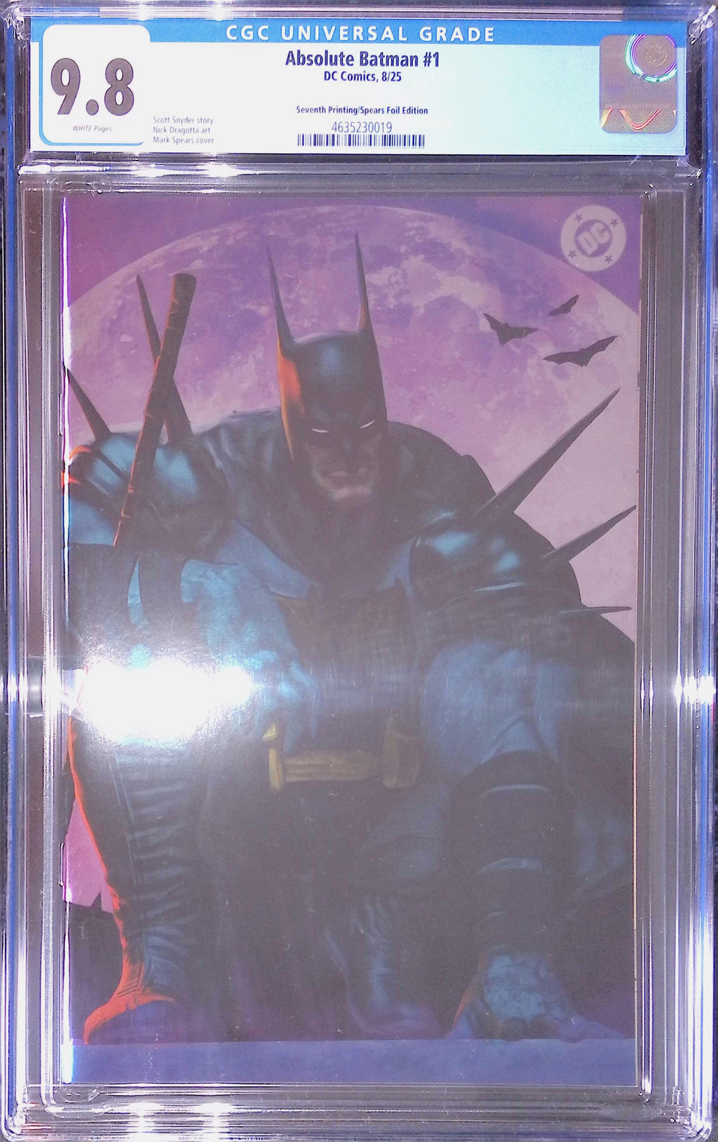 Absolute Batman #1 DC Comics 8/25 Seventh Printing/Spears Foil  CGC 9.8 4635230019