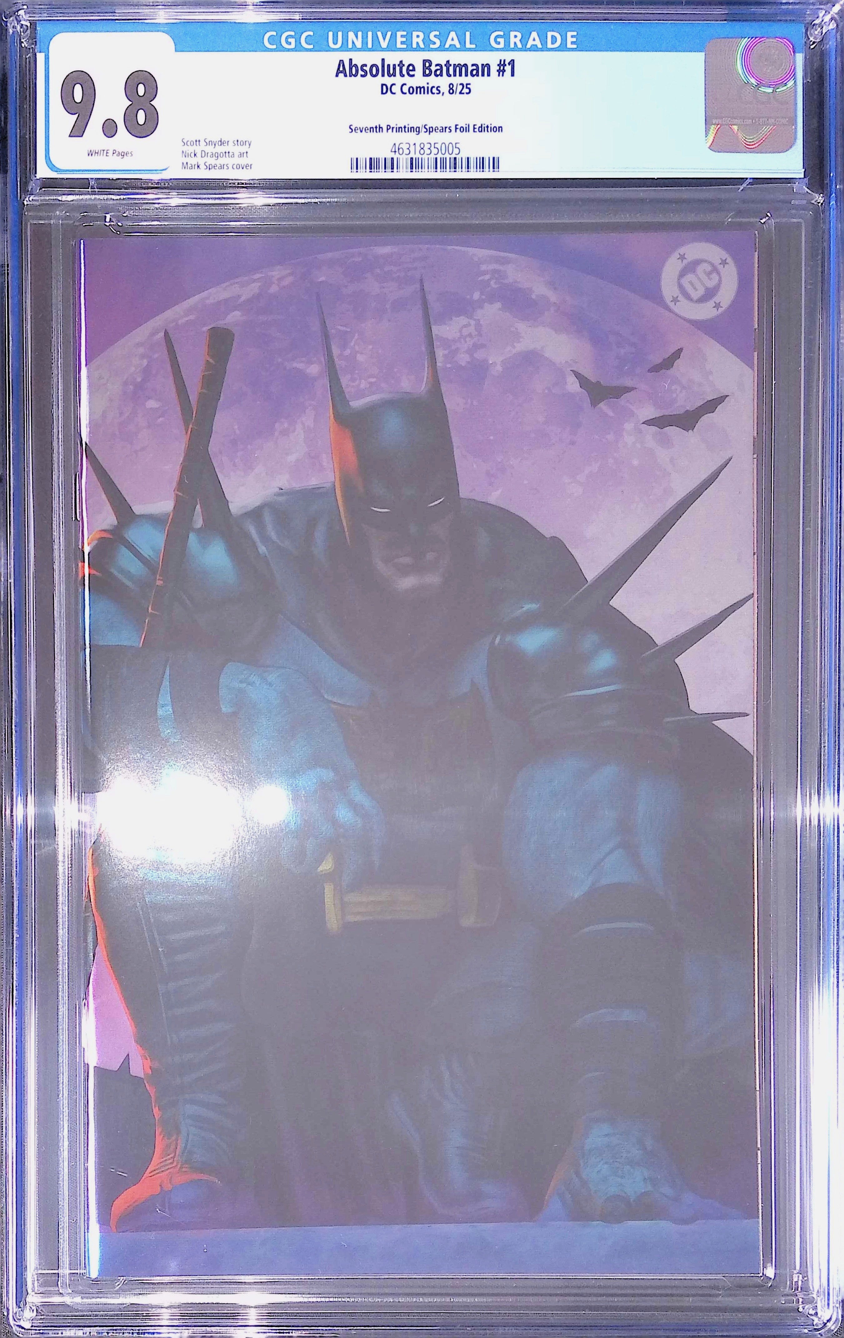 Absolute Trinity Mark Spears Connecting Foils 3 CGC 9.8 Graded Comics 4631835005, 4631835007, 4631835011.