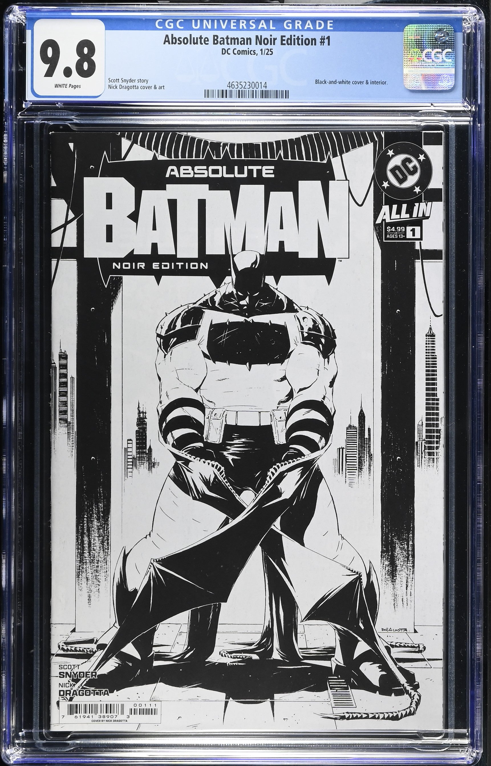 Absolute Batman #1 Noir Edition DC Comics 1/25 CGC 9.8 4635230014
