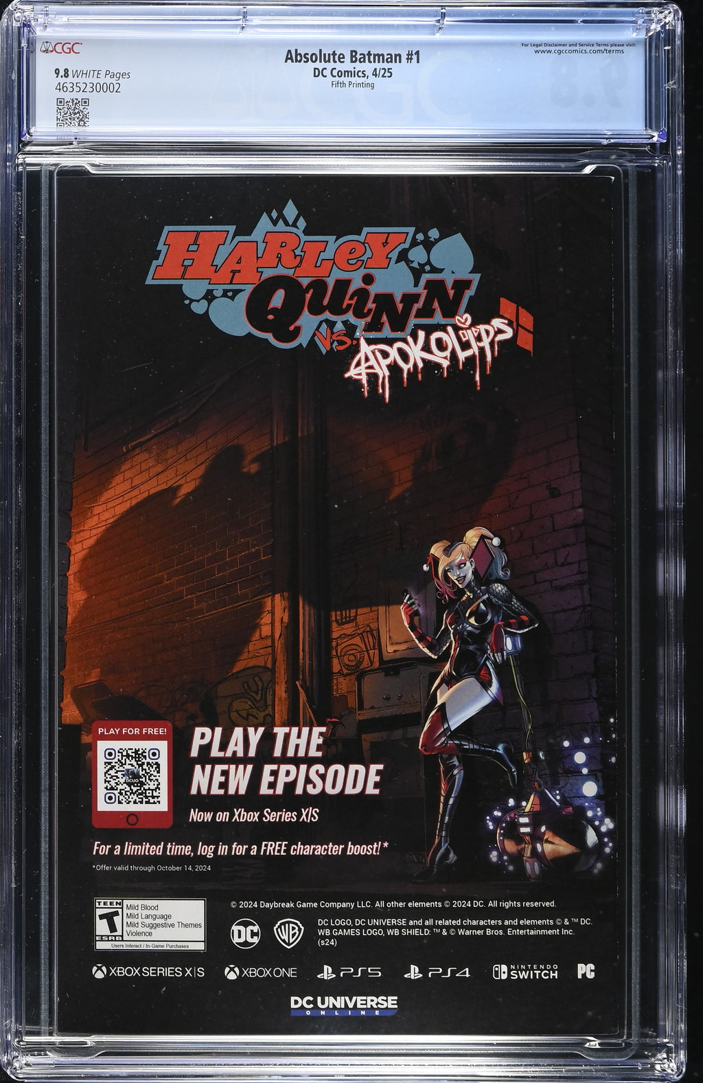 Absolute Batman #1 DC Comics 4/25 Fifth Printing CGC 9.8 4635230002