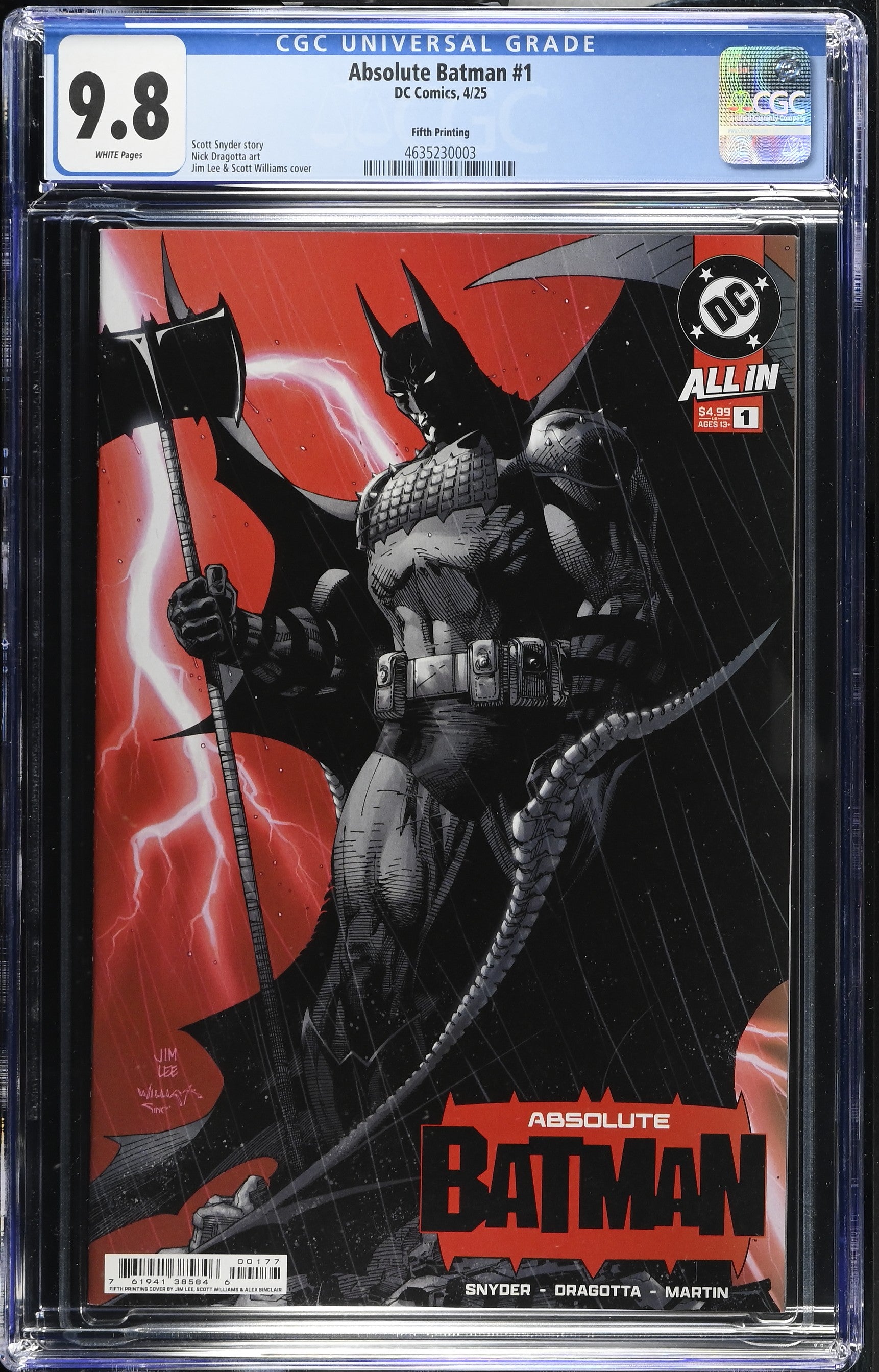 Absolute Batman #1 DC Comics 4/25 Fifth Printing CGC 9.8 4635230003