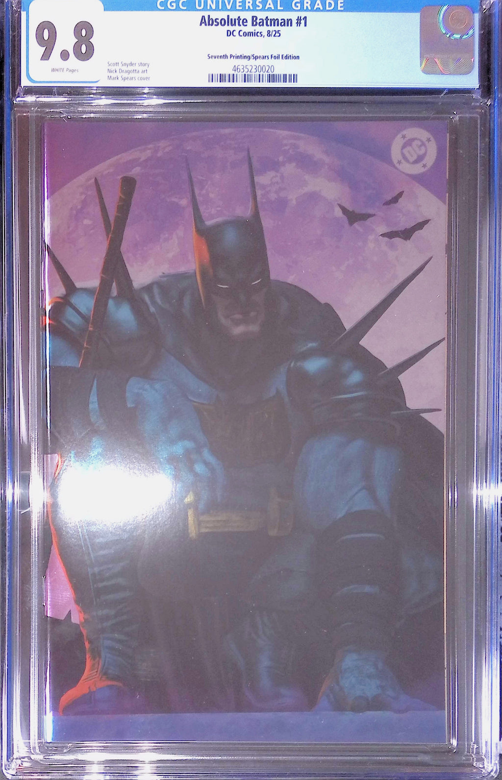 Absolute Trinity Mark Spears Connecting Foils 3 CGC 9.8 Graded Comics 4635231015, 4635230020, 4635231004.
