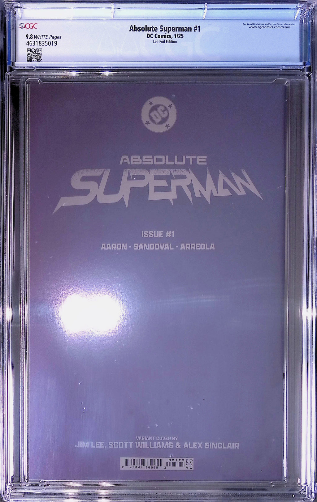 Absolute Superman #1 DC Comics 1/25 Lee Foil Edition CGC 9.8 4631835019
