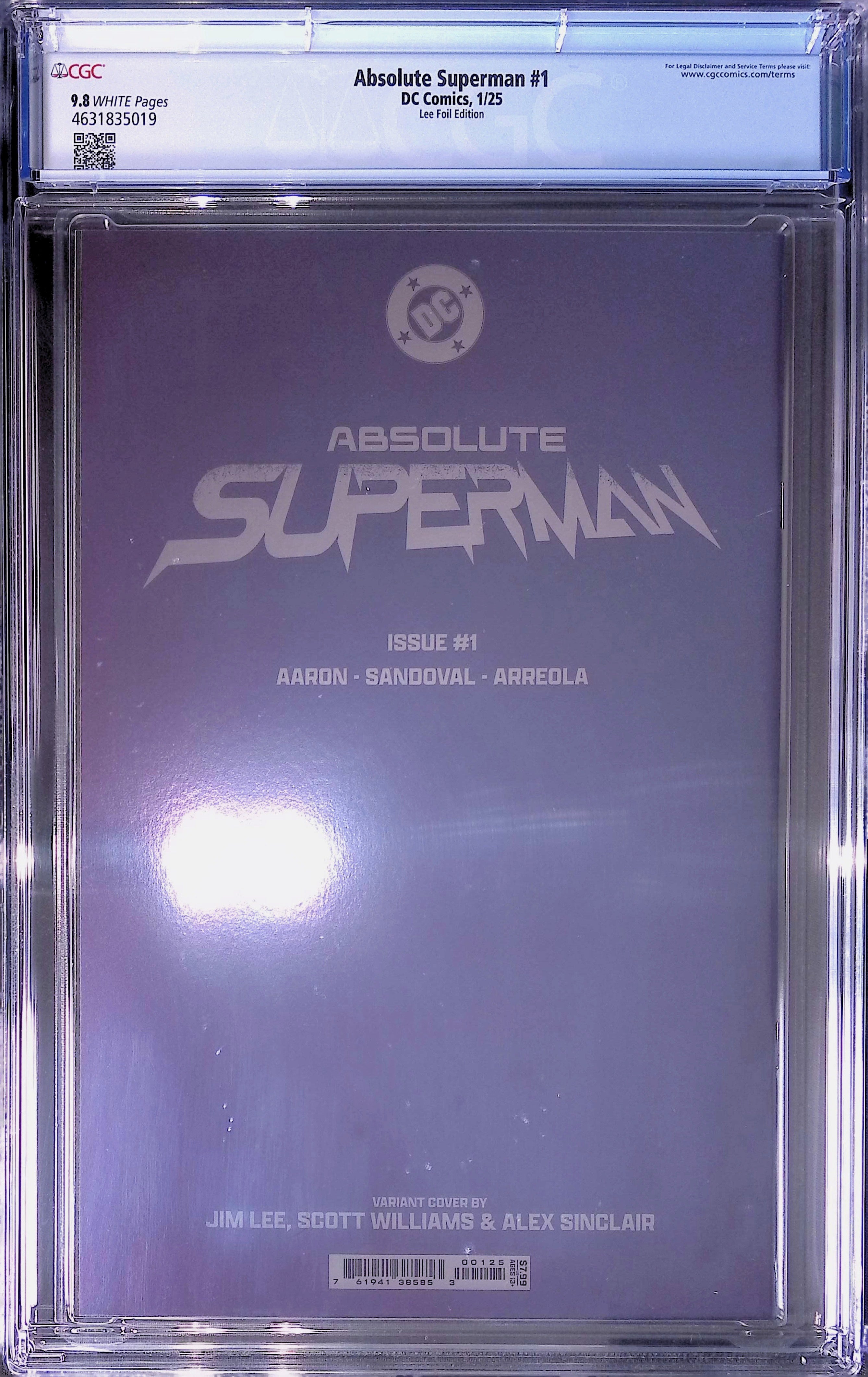 Absolute Superman #1 DC Comics 1/25 Lee Foil Edition CGC 9.8 4631835019