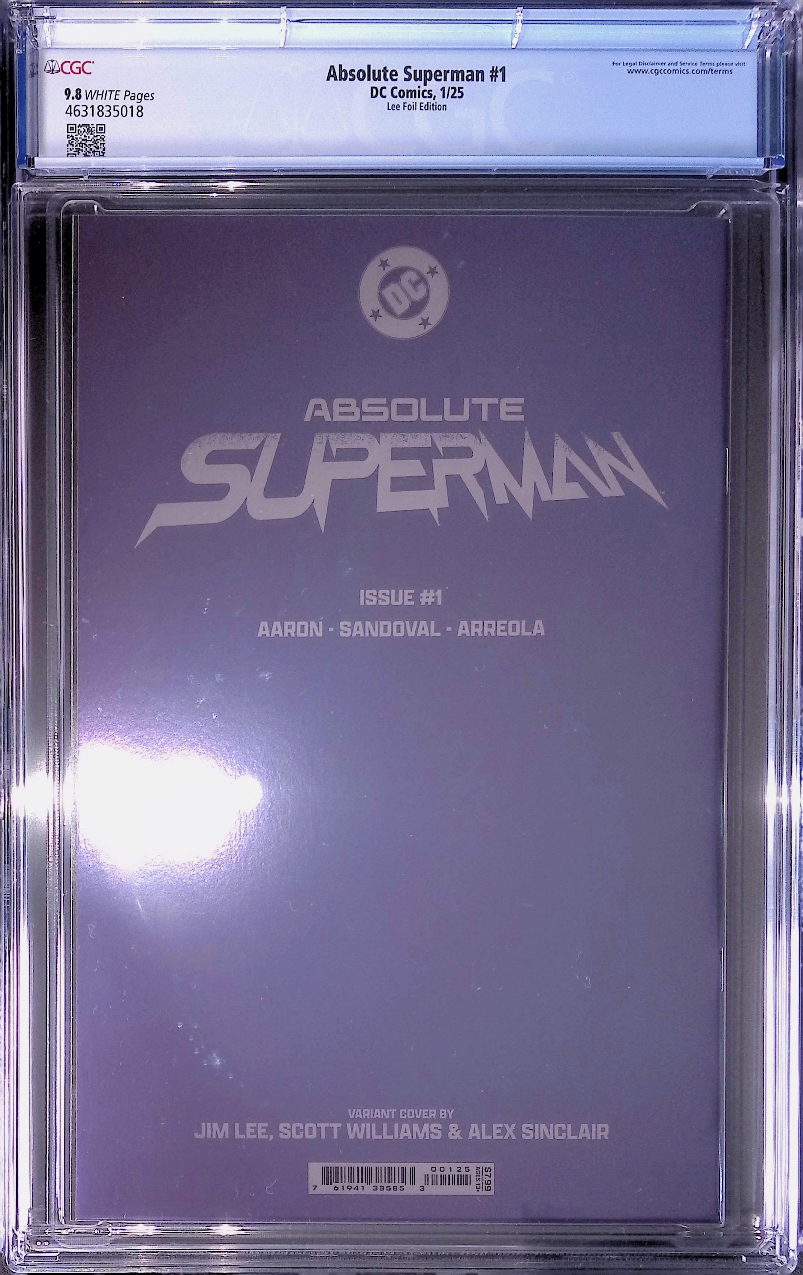 Absolute Superman #1 DC Comics 1/25 Lee Foil Edition CGC 9.8 4631835018