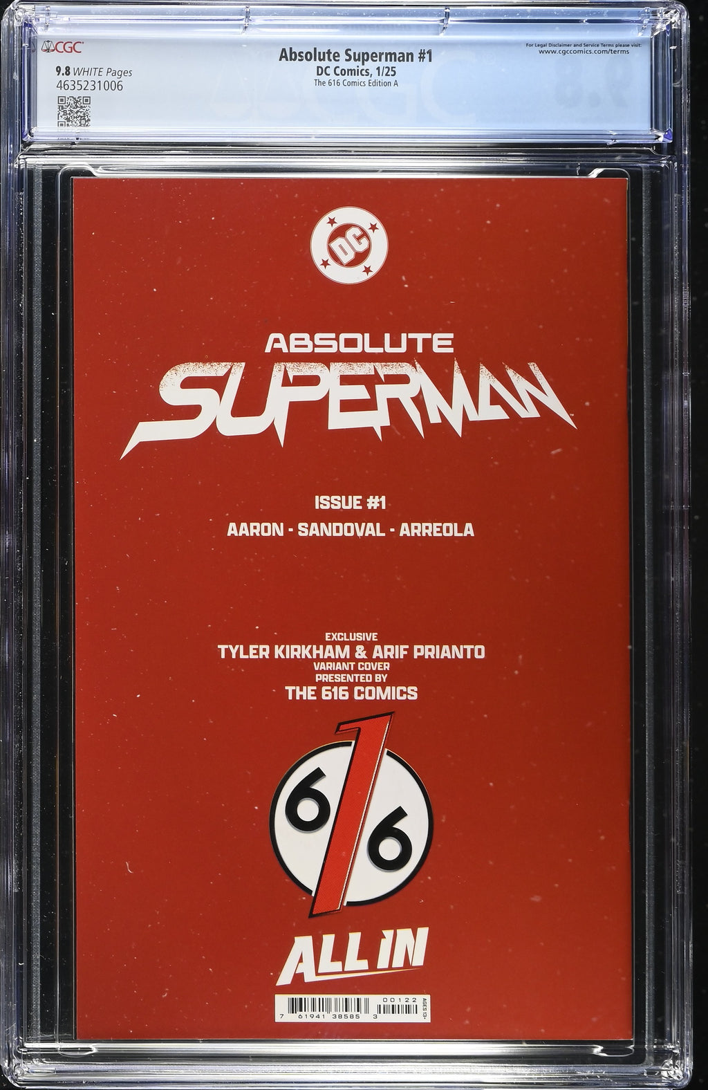 Absolute Batman #1 Absolute Superman #1 The 616 Comics Edition A Interior Cover A 2 CGC 9.8 4635230021 4635231006.