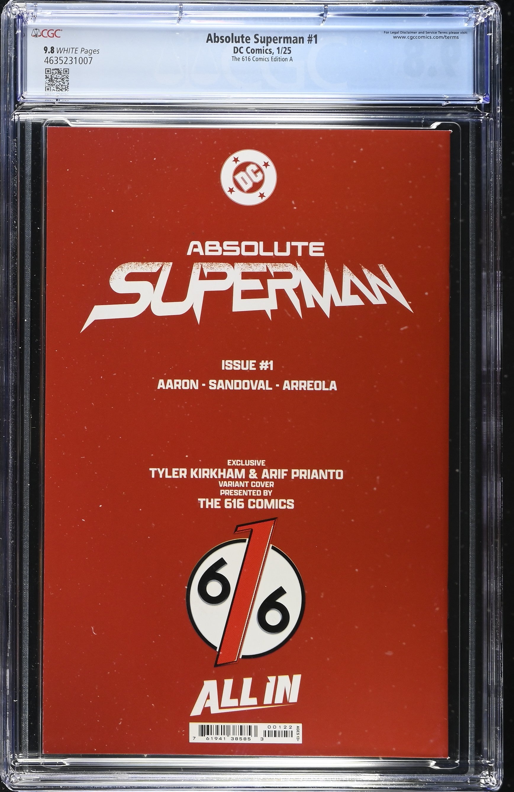 Absolute Batman #1 Absolute Superman #1 The 616 Comics Edition A Interior Cover A 2 CGC 9.8 4635230022 4635231007.