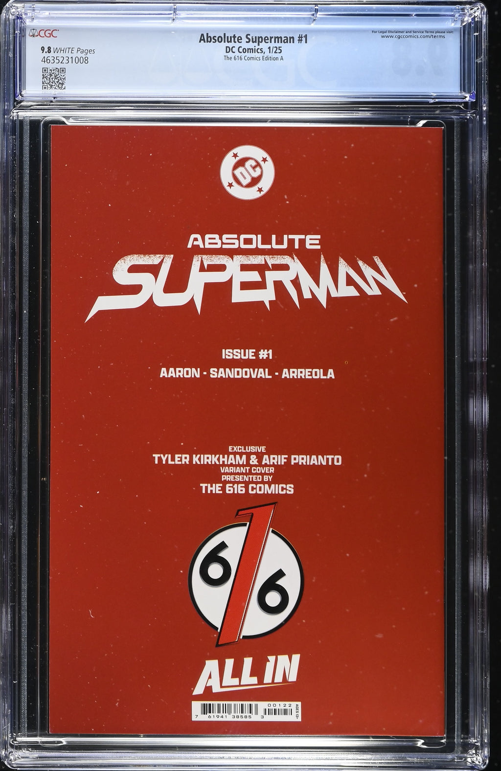 Absolute Batman #1 Absolute Superman #1 The 616 Comics Edition A Interior Cover A 2 CGC 9.8 4635230023 4635231008.