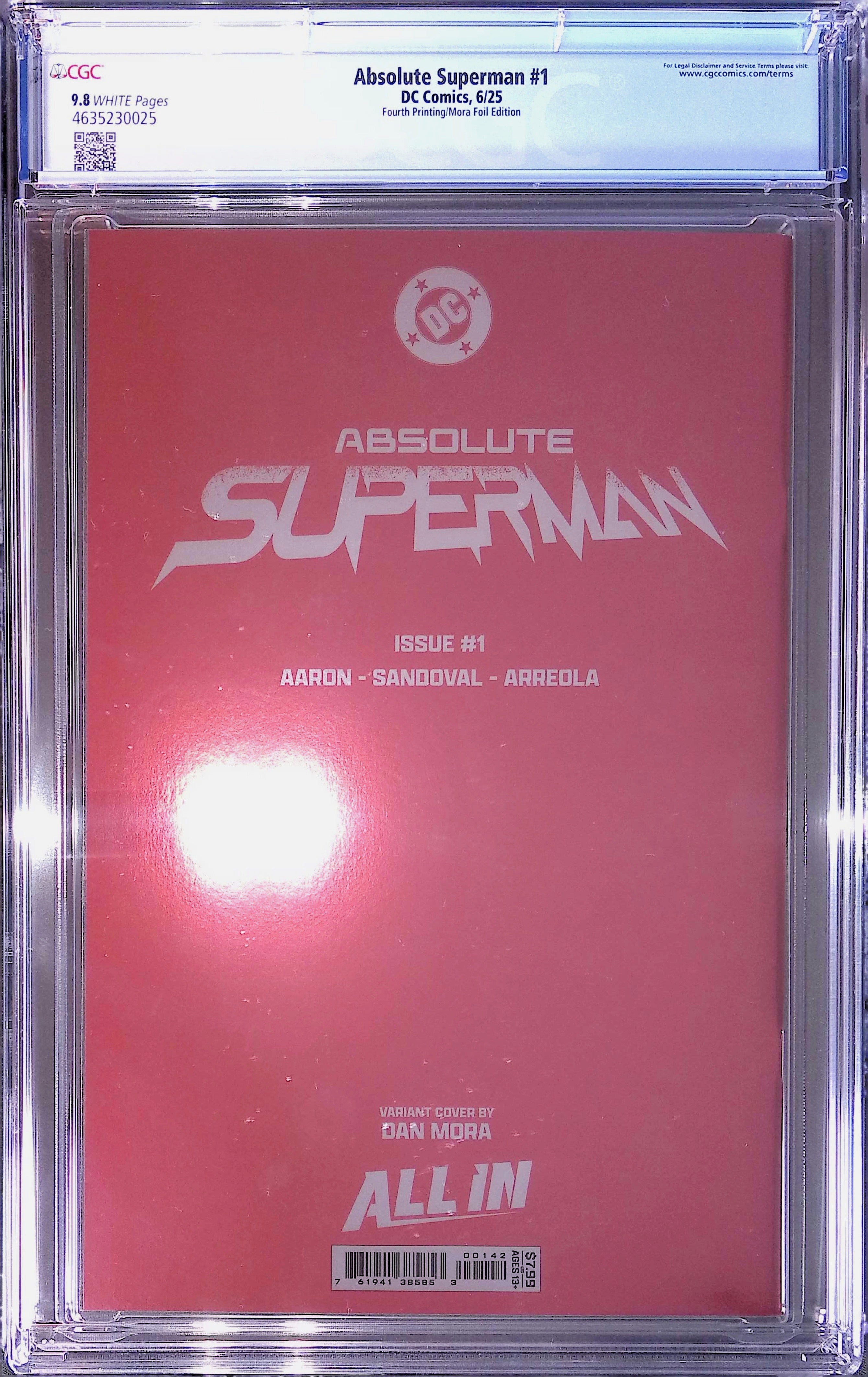 Absolute Superman #1 DC Comics 6/25 Fourth Printing/Mora Foil 9.8 4635230025