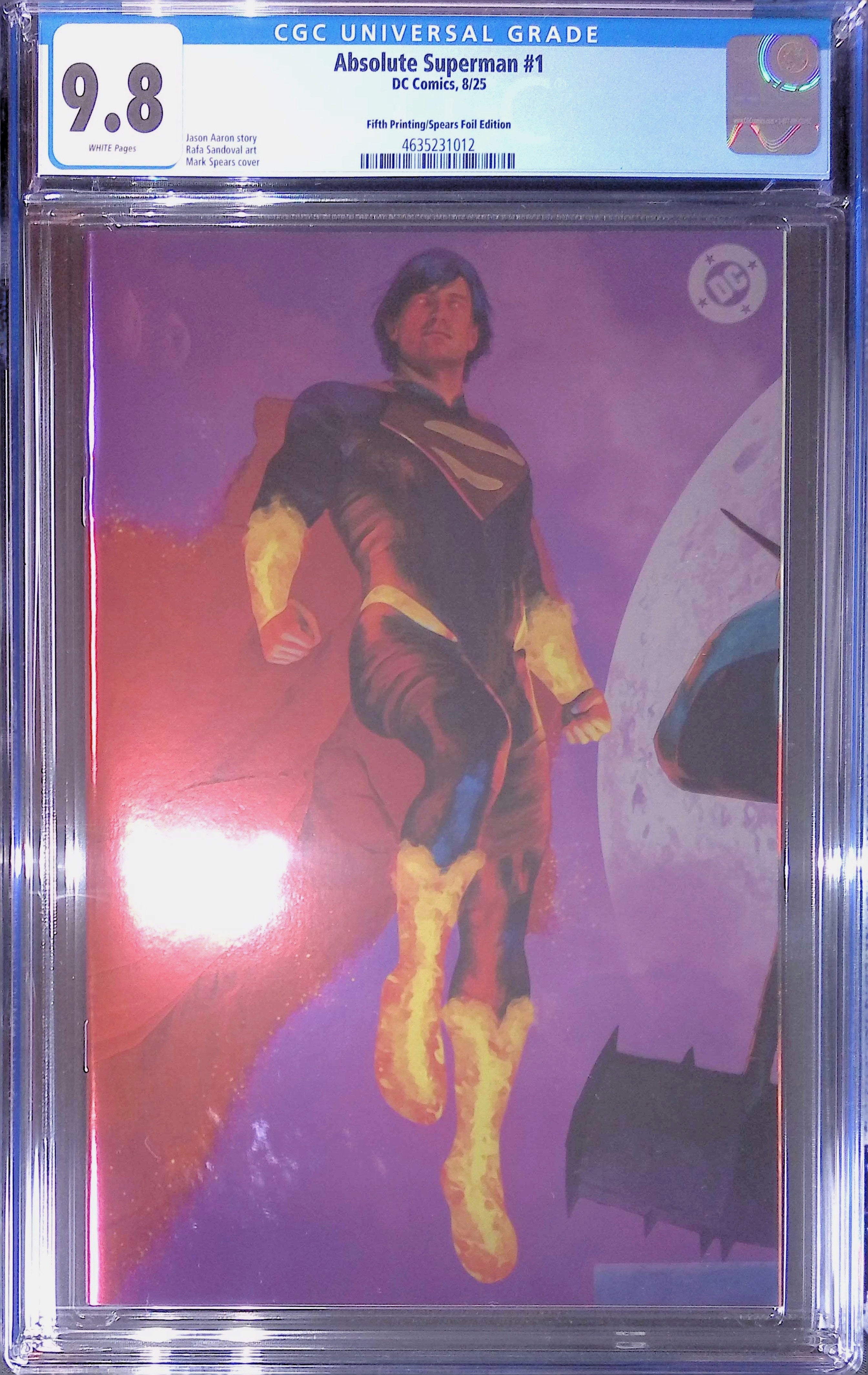 Absolute Superman #1 DC Comics 8/25 Fifth Printing/Spears Foil CGC 9.8 4635231012 (Marks on Front)