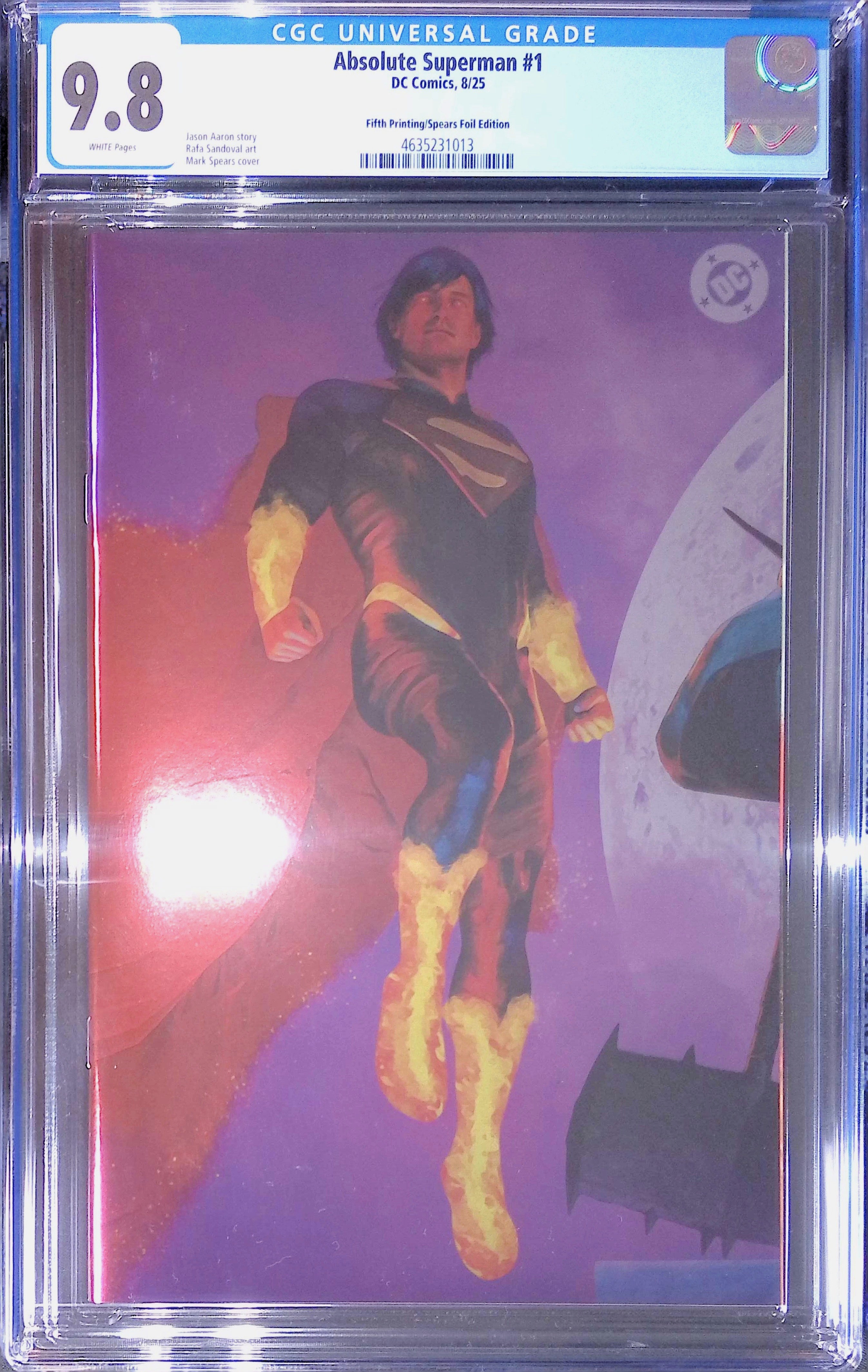 Absolute Trinity Mark Spears Connecting Foils 3 CGC 9.8 Graded Comics 4635230018, 4635231013, 4635231003.