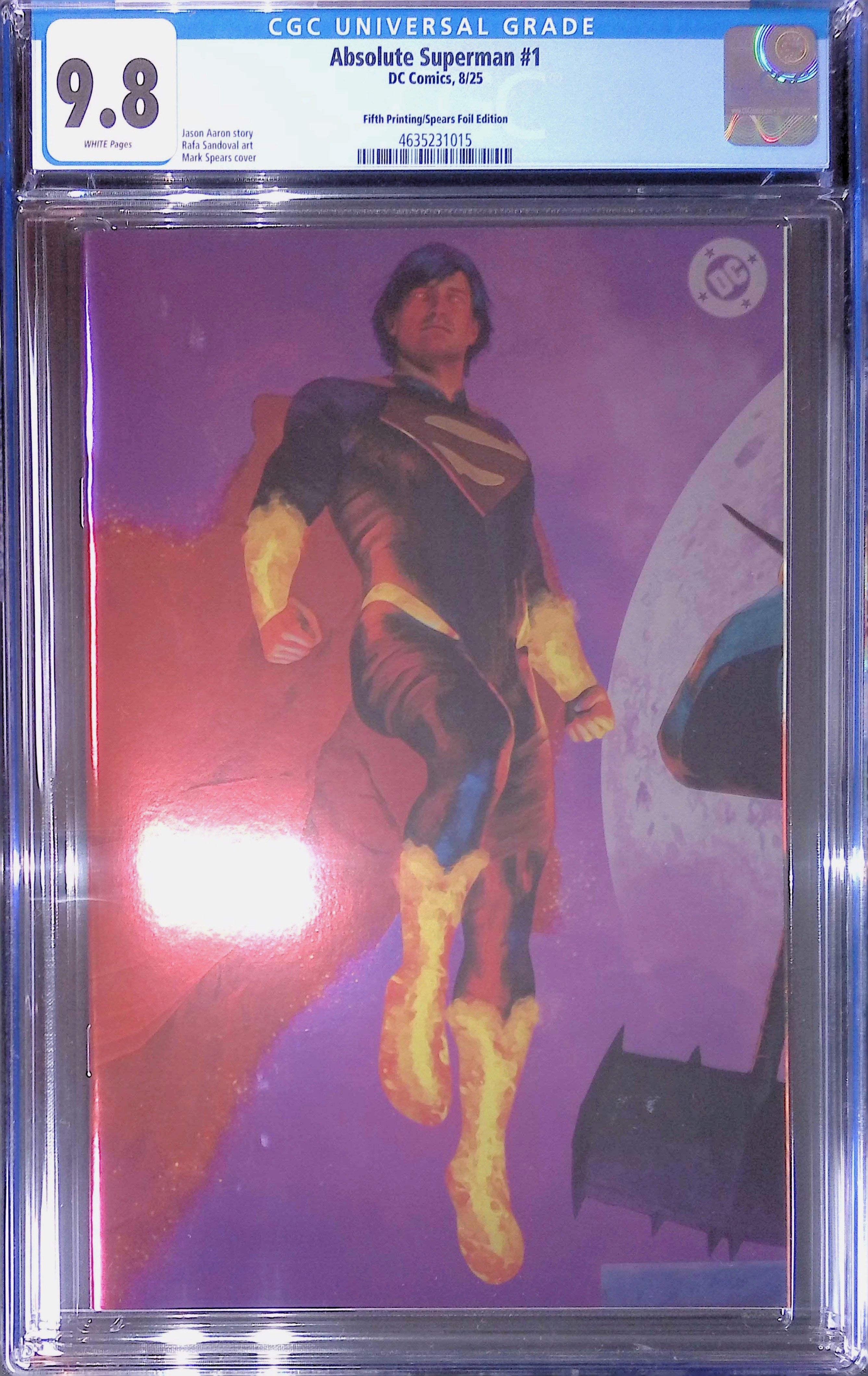 Absolute Trinity Mark Spears Connecting Foils 3 CGC 9.8 Graded Comics 4635231015, 4635230020, 4635231004.