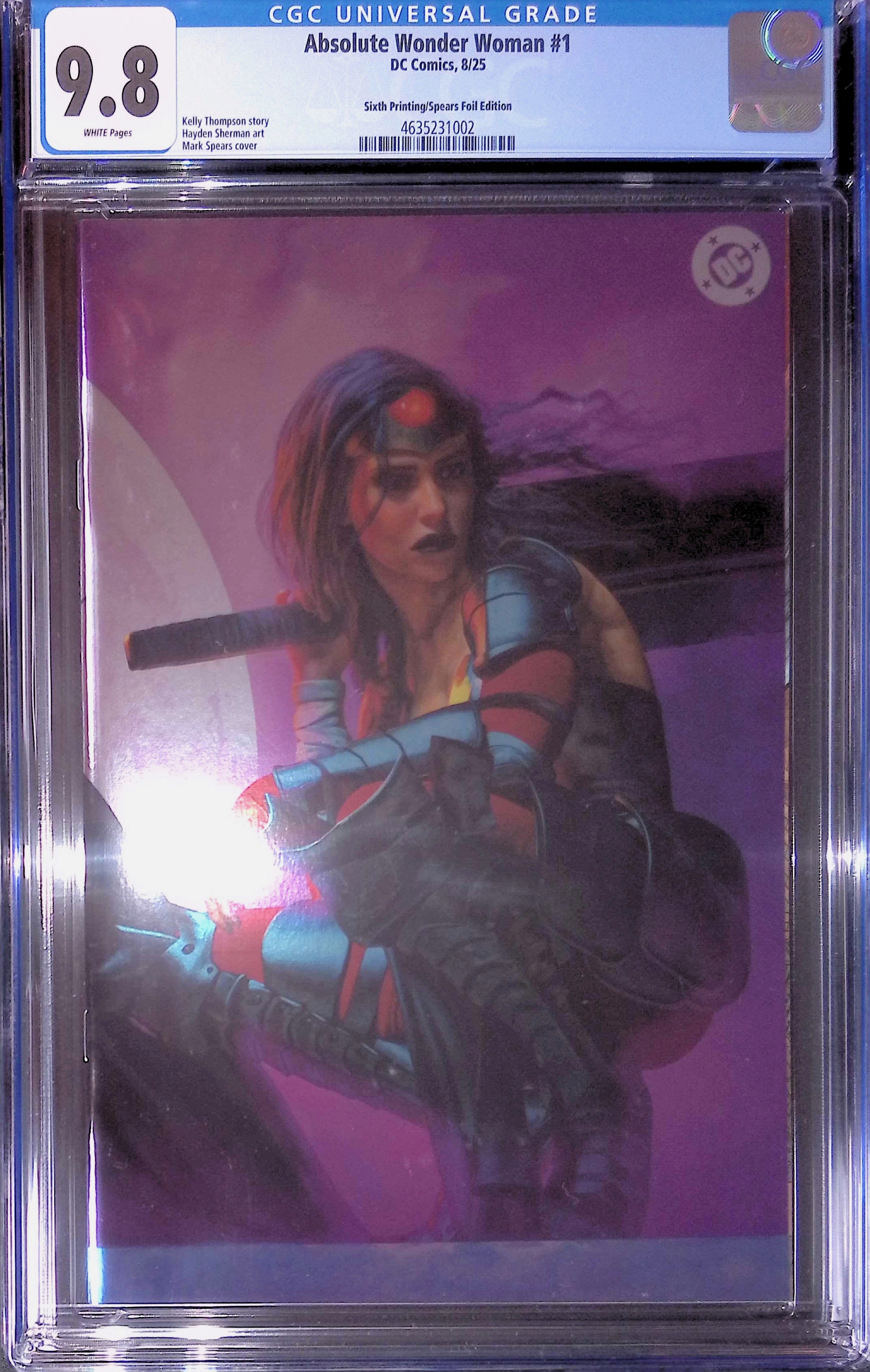 Absolute Wonder Woman #1 DC Comics 8/25 Sixth Printing/Spears Foil CGC 9.8 4635231002