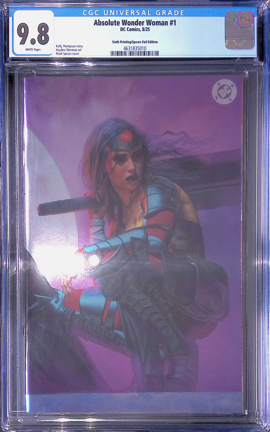 Absolute Wonder Woman #1 DC Comics 8/25 Sixth Printing/Spears Foil CGC 9.8 4631835010