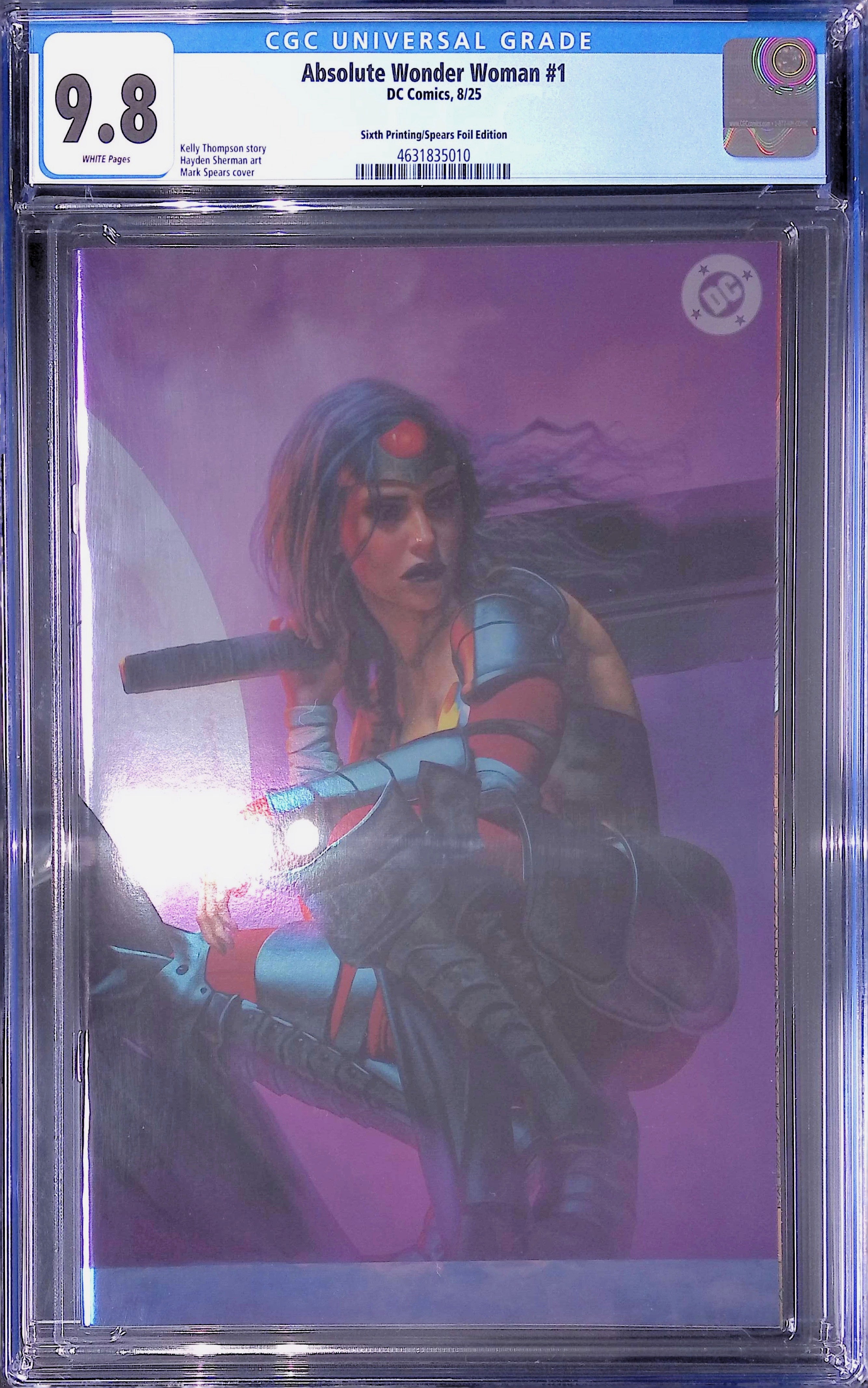 Absolute Wonder Woman #1 DC Comics 8/25 Sixth Printing/Spears Foil CGC 9.8 4631835010