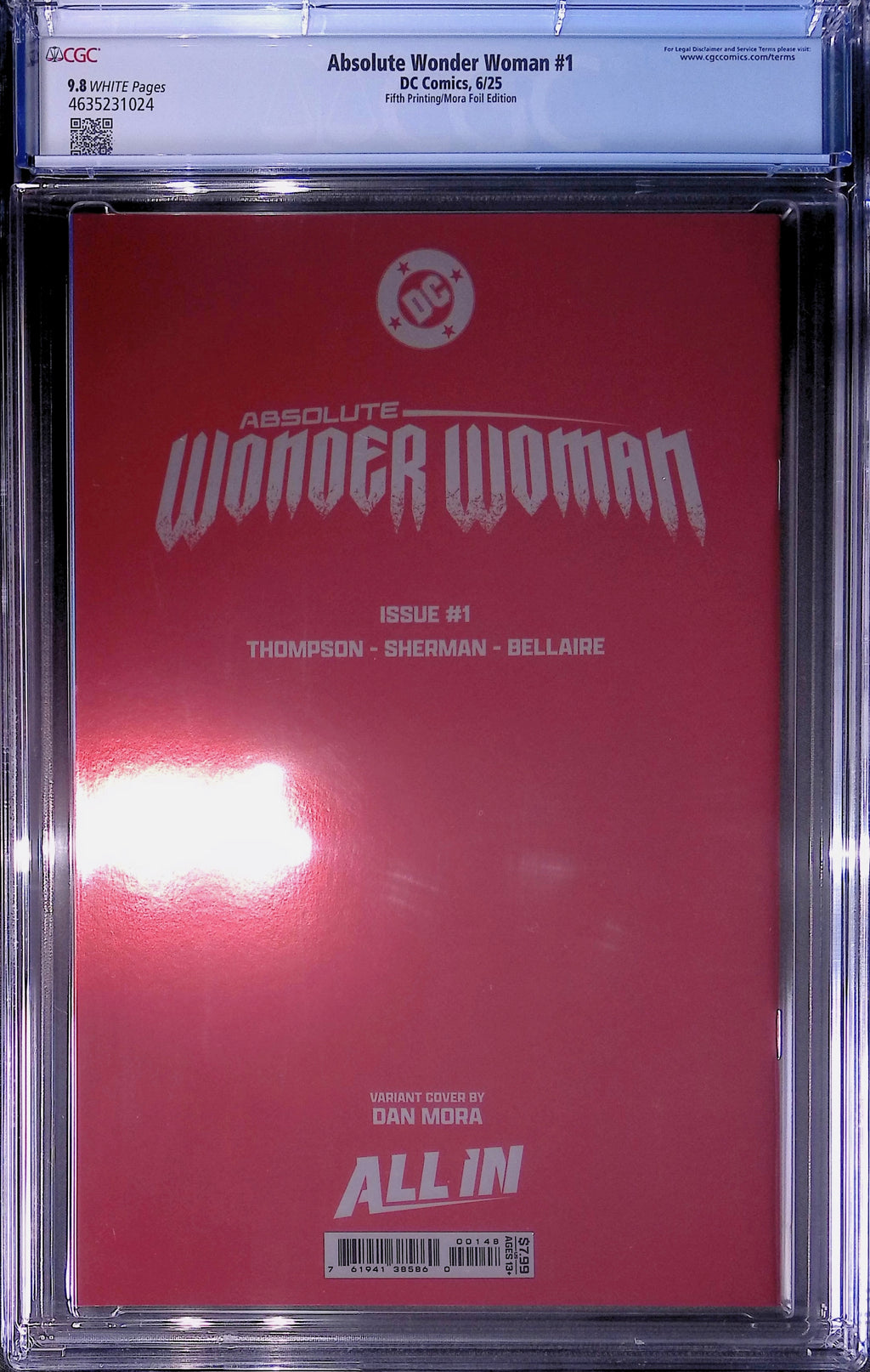 Absolute Wonder Woman #1 DC Comics 6/25 Fifth Printing/Mora Foil CGC 9.8 4635231024