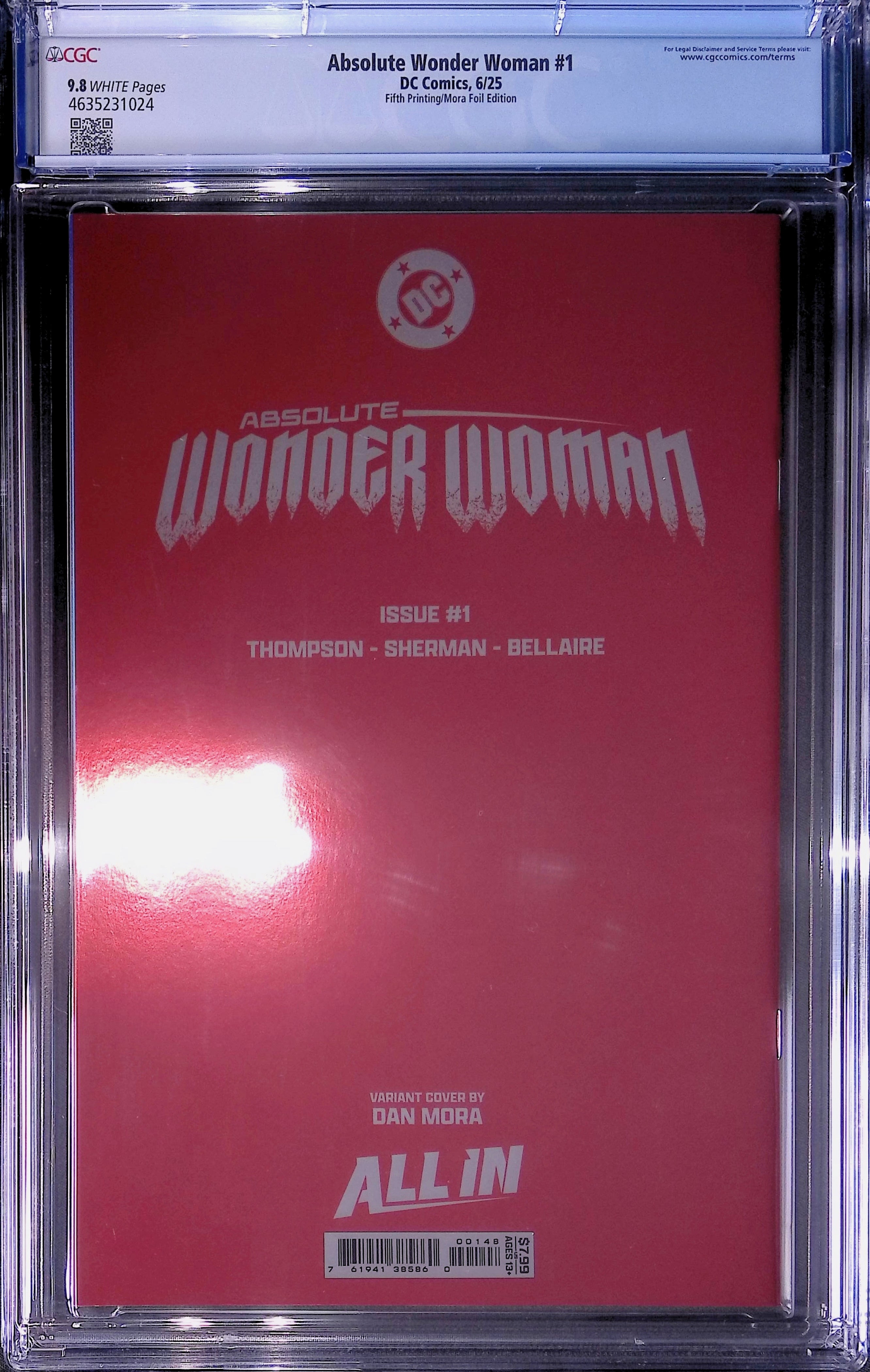 Absolute Wonder Woman #1 DC Comics 6/25 Fifth Printing/Mora Foil CGC 9.8 4635231024