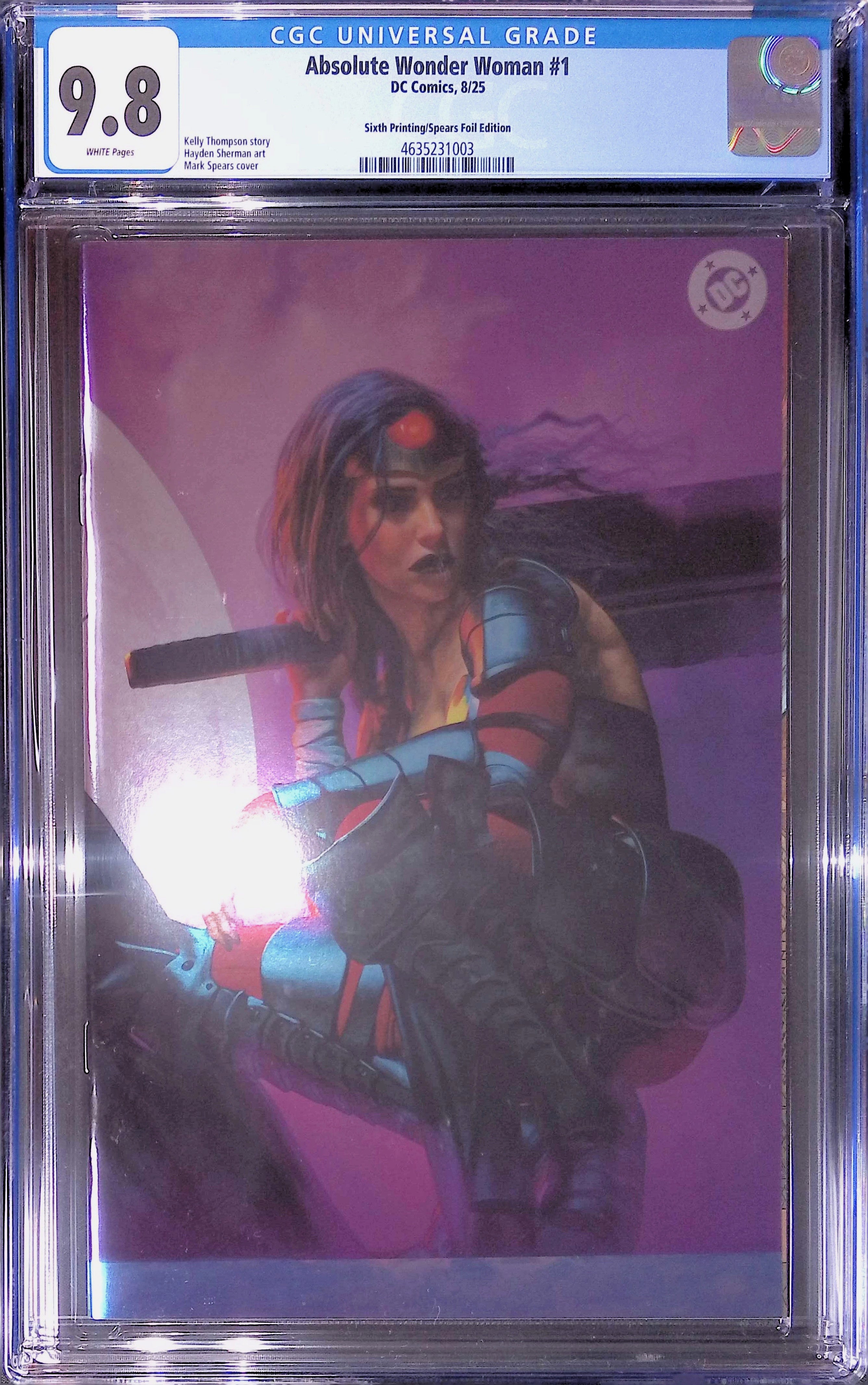Absolute Trinity Mark Spears Connecting Foils 3 CGC 9.8 Graded Comics 4635230018, 4635231013, 4635231003.