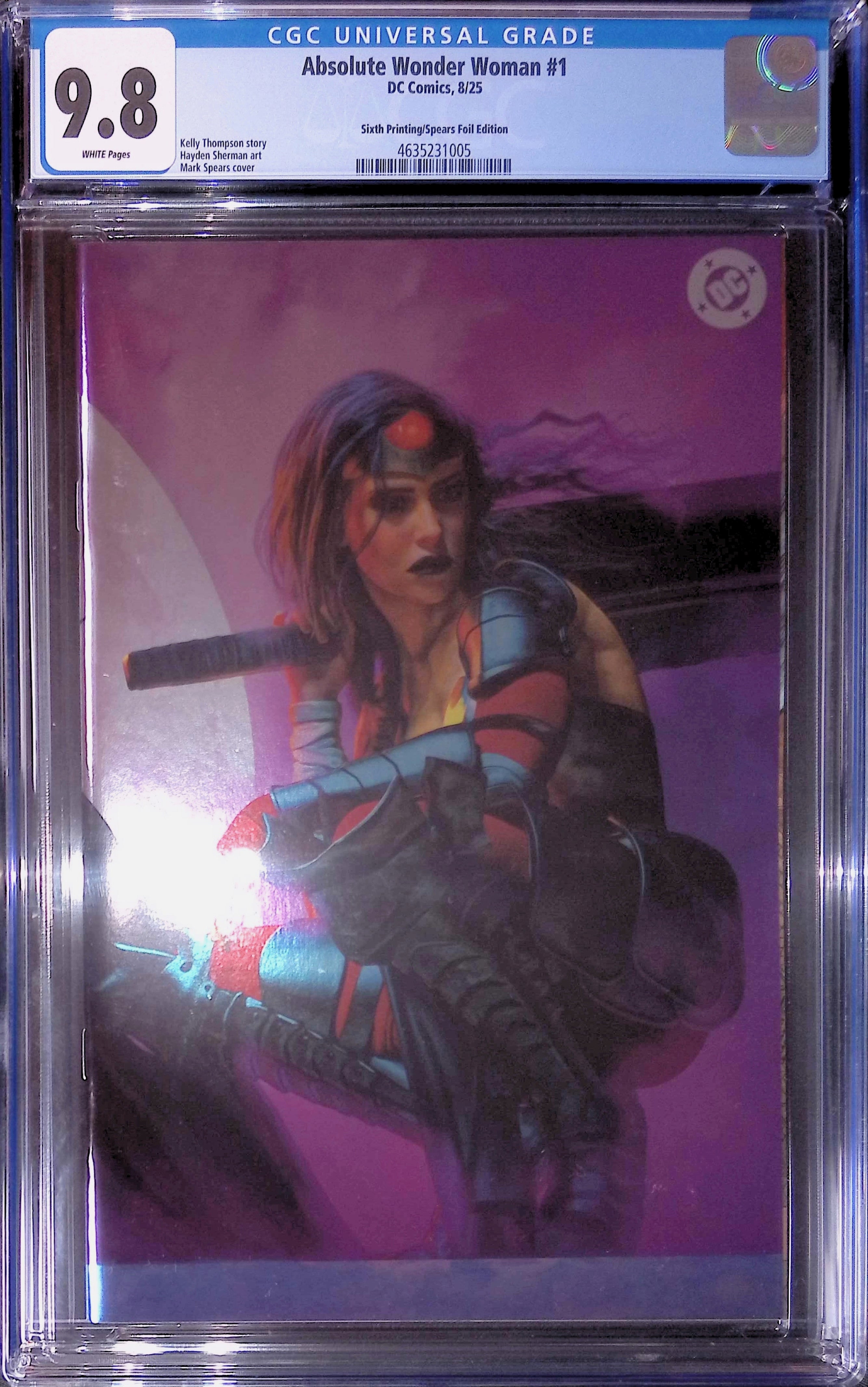 Absolute Wonder Woman #1 DC Comics 8/25 Sixth Printing/Spears Foil CGC 9.8 4635231005