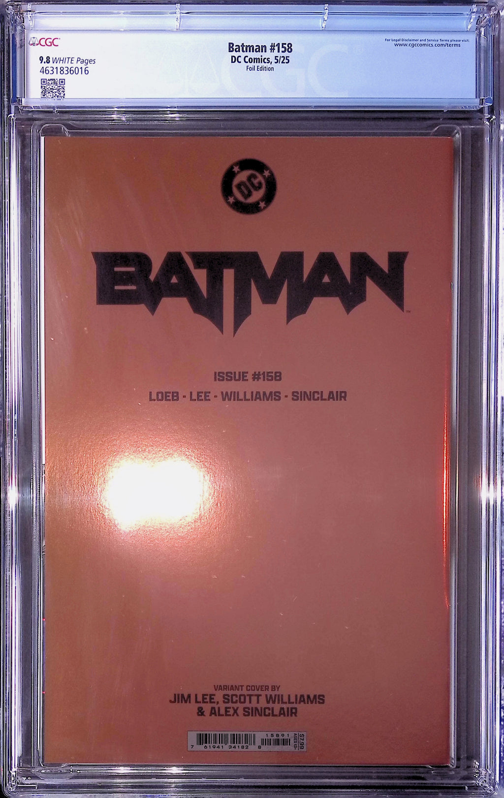 Batman #158 DC Comics 5/25 Foil Edition CGC 9.8 4631836016