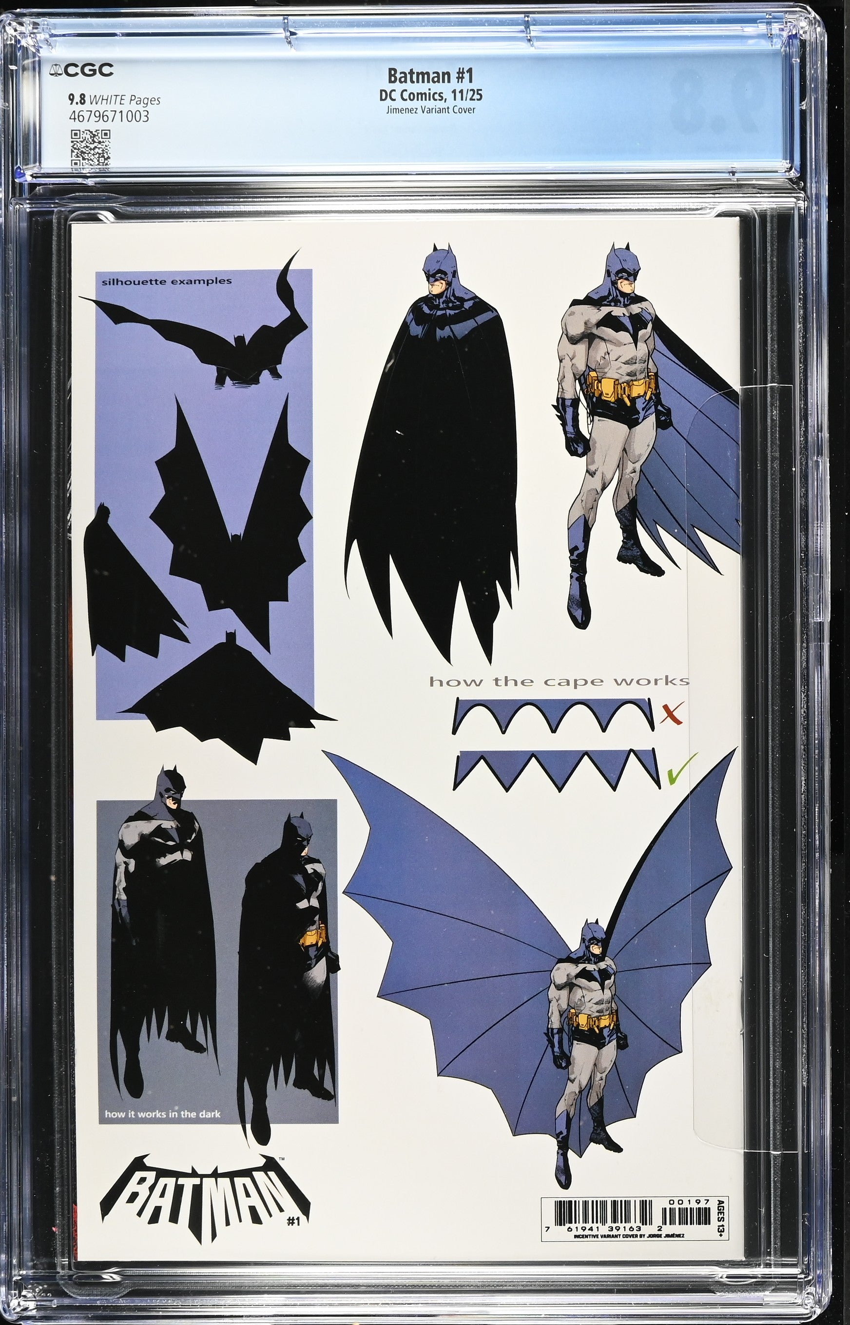 Batman # 1 11/25 1:5 Jimenez Variant CGC 9.8 4679671003