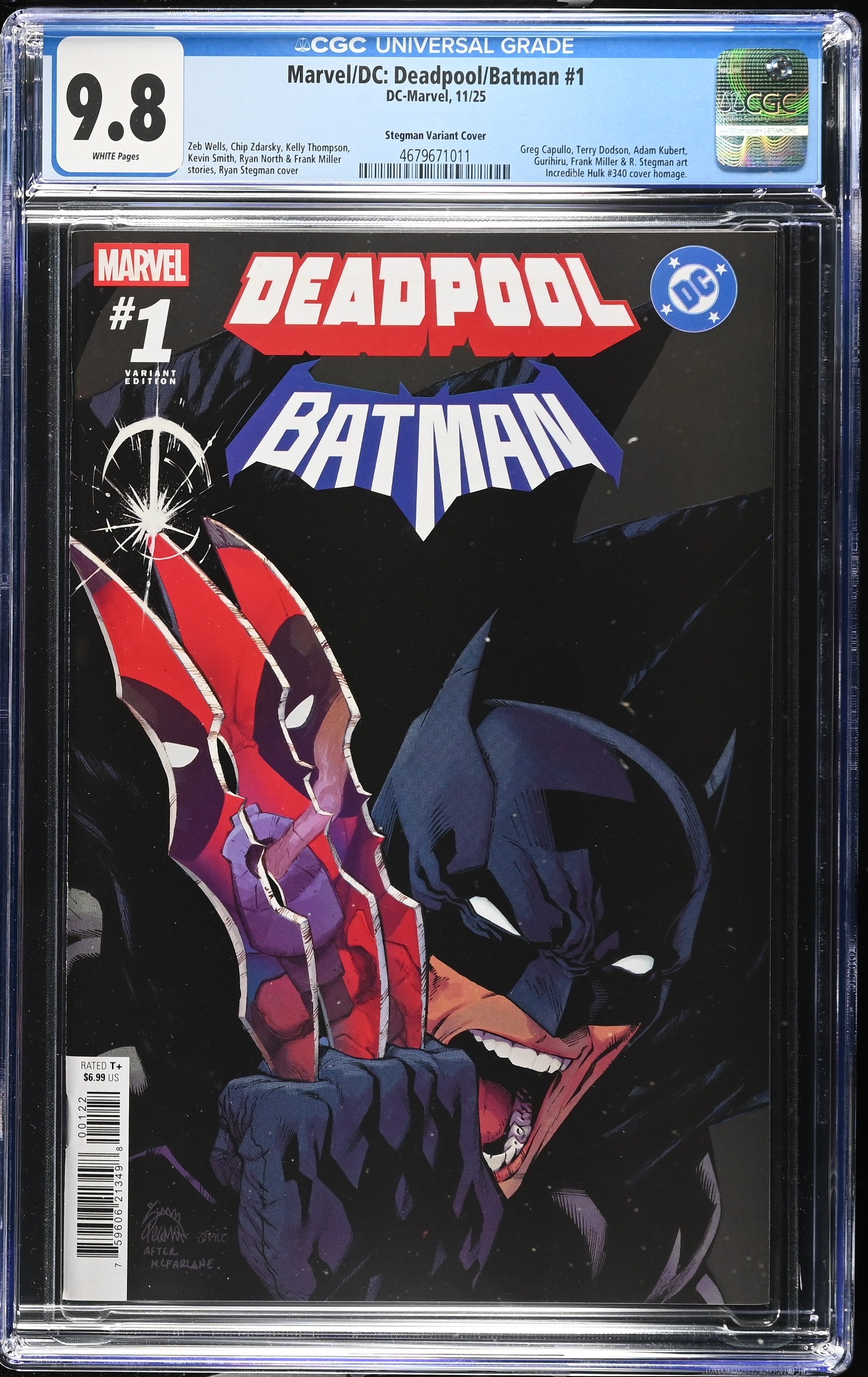 Marvel/DC: Deadpool/Batman # 1 Stegman Variant 11/25 CGC 9.8