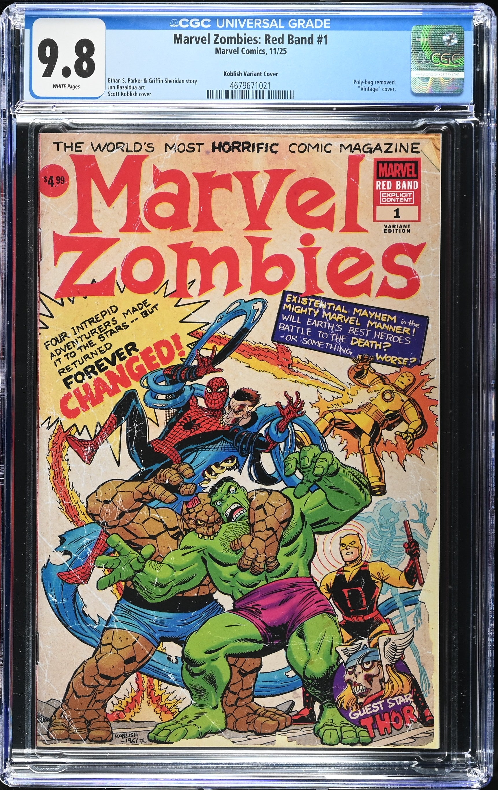 Marvel Zombies: Red Band # 1 Koblish Variant 11/25 CGC 9.8 4679671021