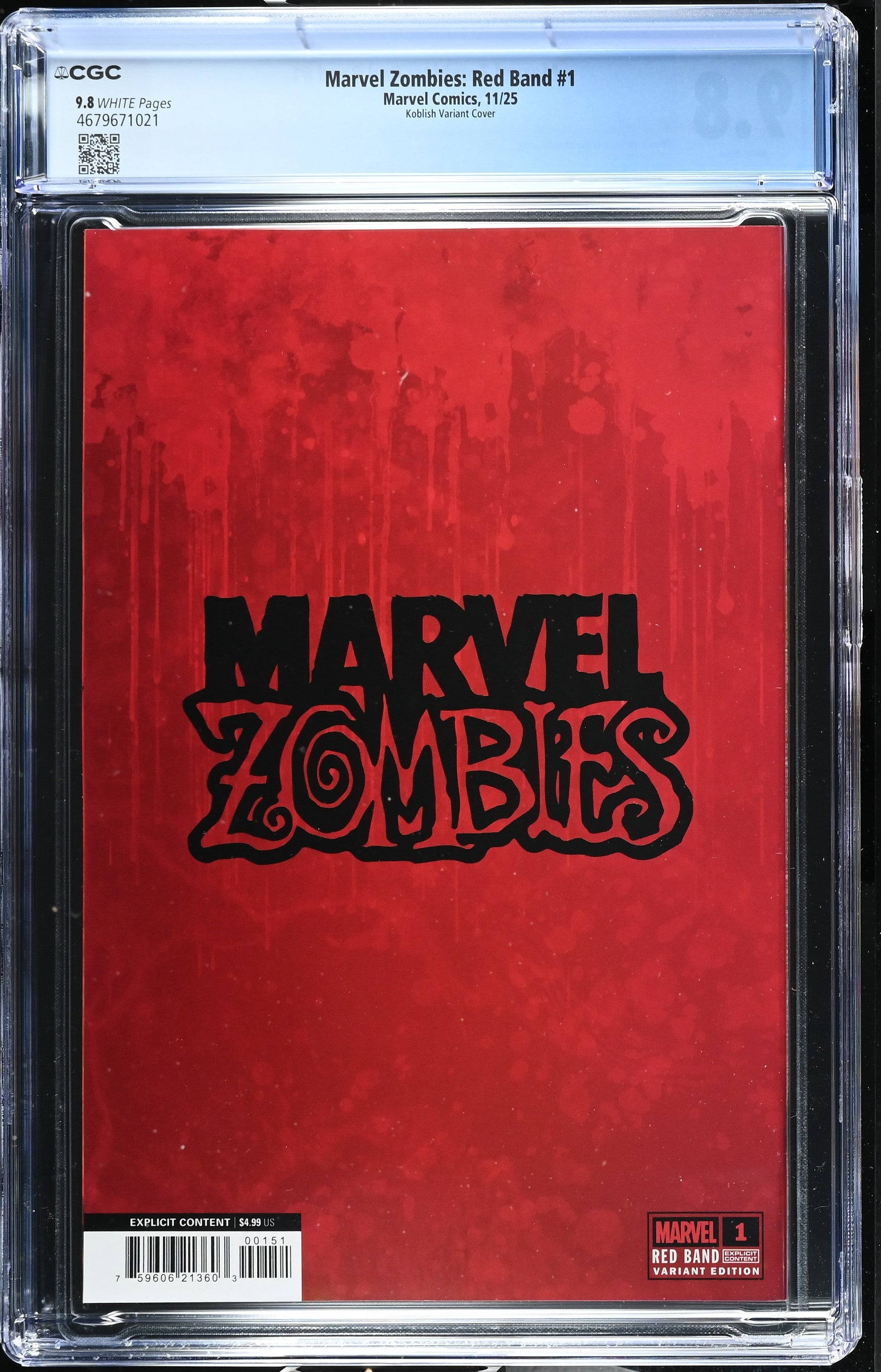 Marvel Zombies: Red Band # 1 Koblish Variant 11/25 CGC 9.8 4679671021