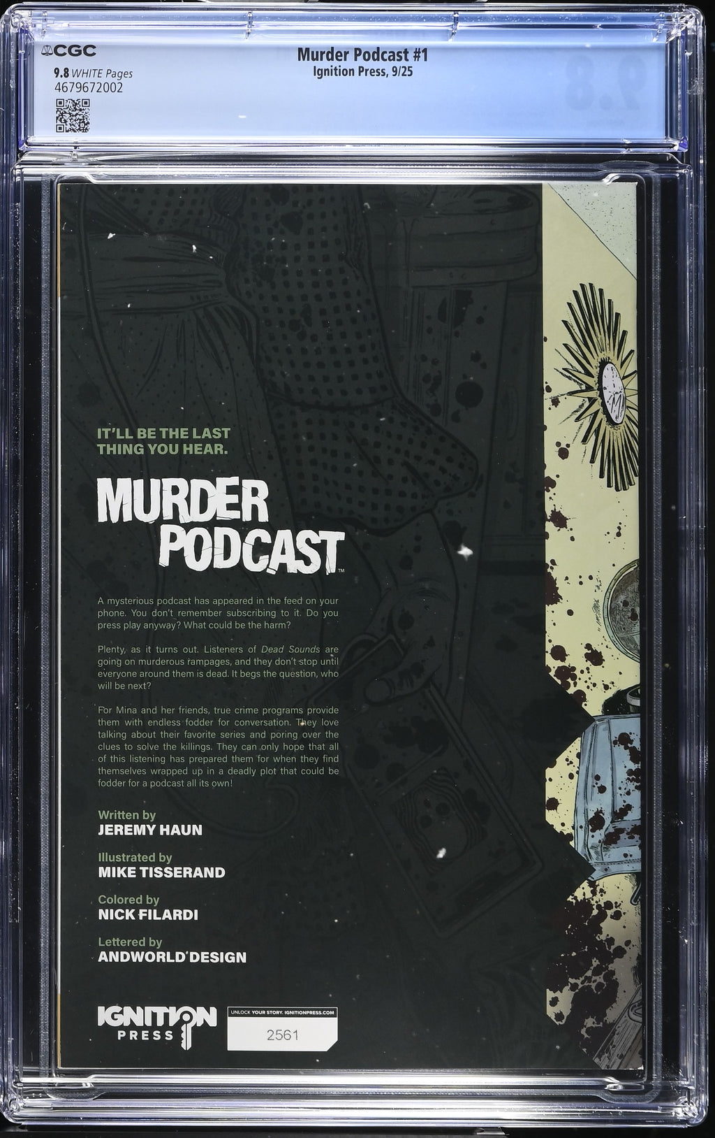 Murder Podcast # 1 Cover A 9/25 CGC 9.8 4679672002