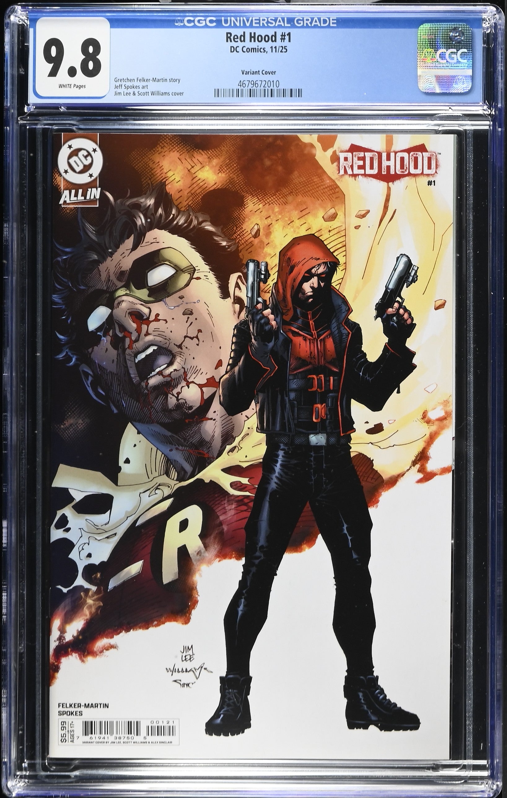 Red Hood # 1 CANCELLED Jim Lee Variant 2025 CGC 9.8 4679672010