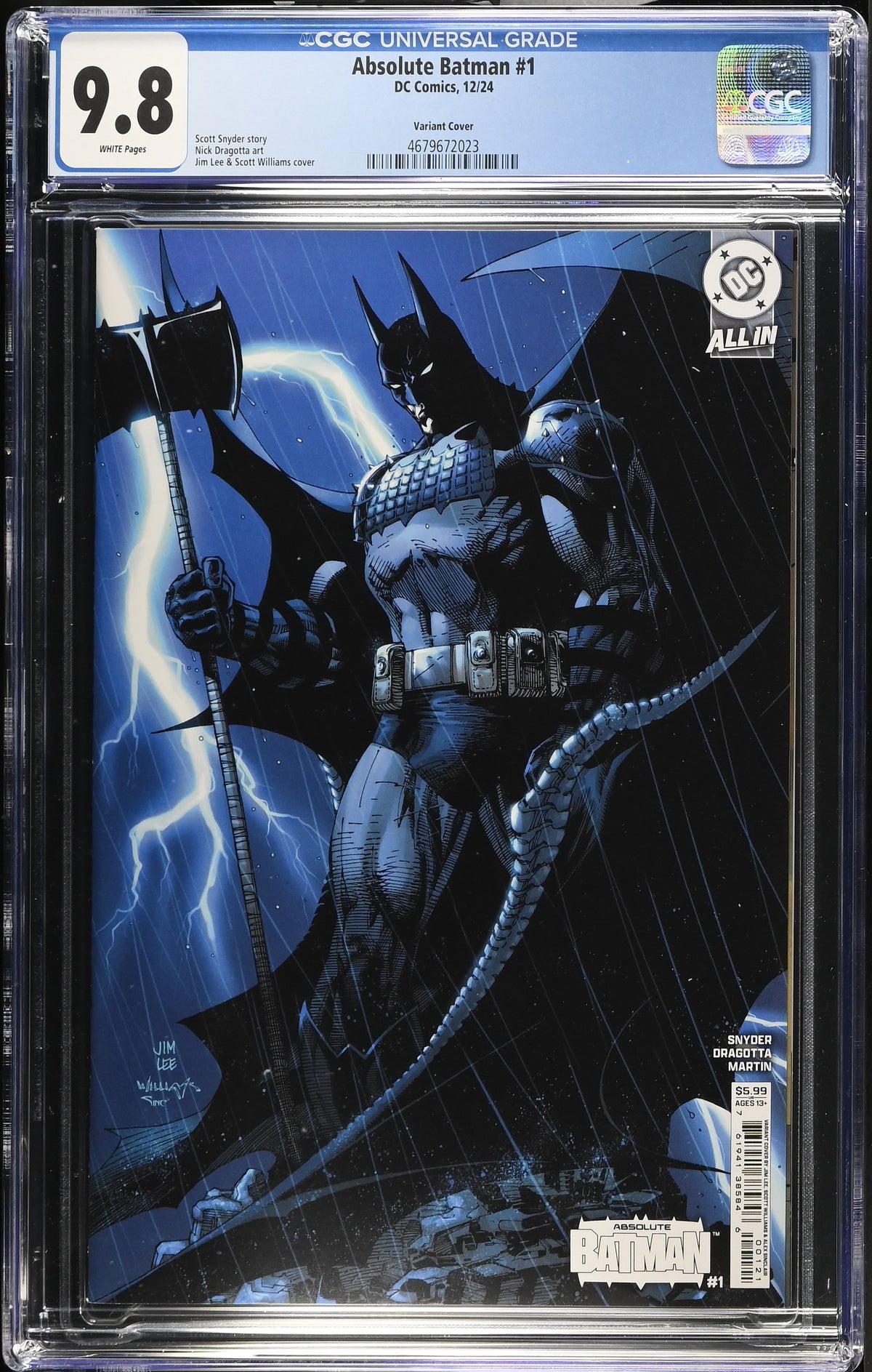 Absolute Batman # 1 Jim Lee Variant First Printing CGC 9.8 4679672023