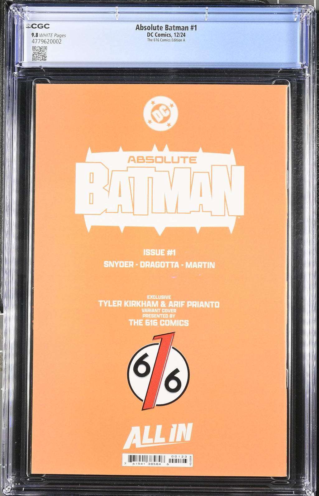 Absolute Batman # 1 and Absolute Superman # 1 Kirkham 616 Comics CGC 9.8 4779620002 4779620012