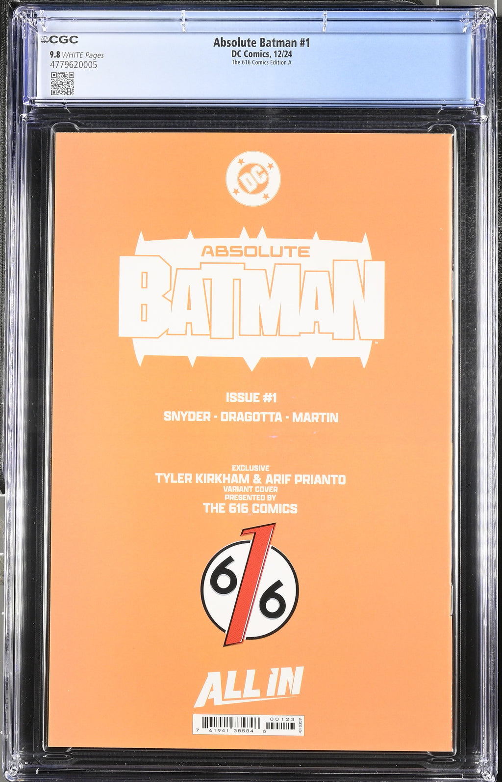 Absolute Batman # 1 and Absolute Superman # 1 Kirkham 616 Comics CGC 9.8 4779620005 4779620015