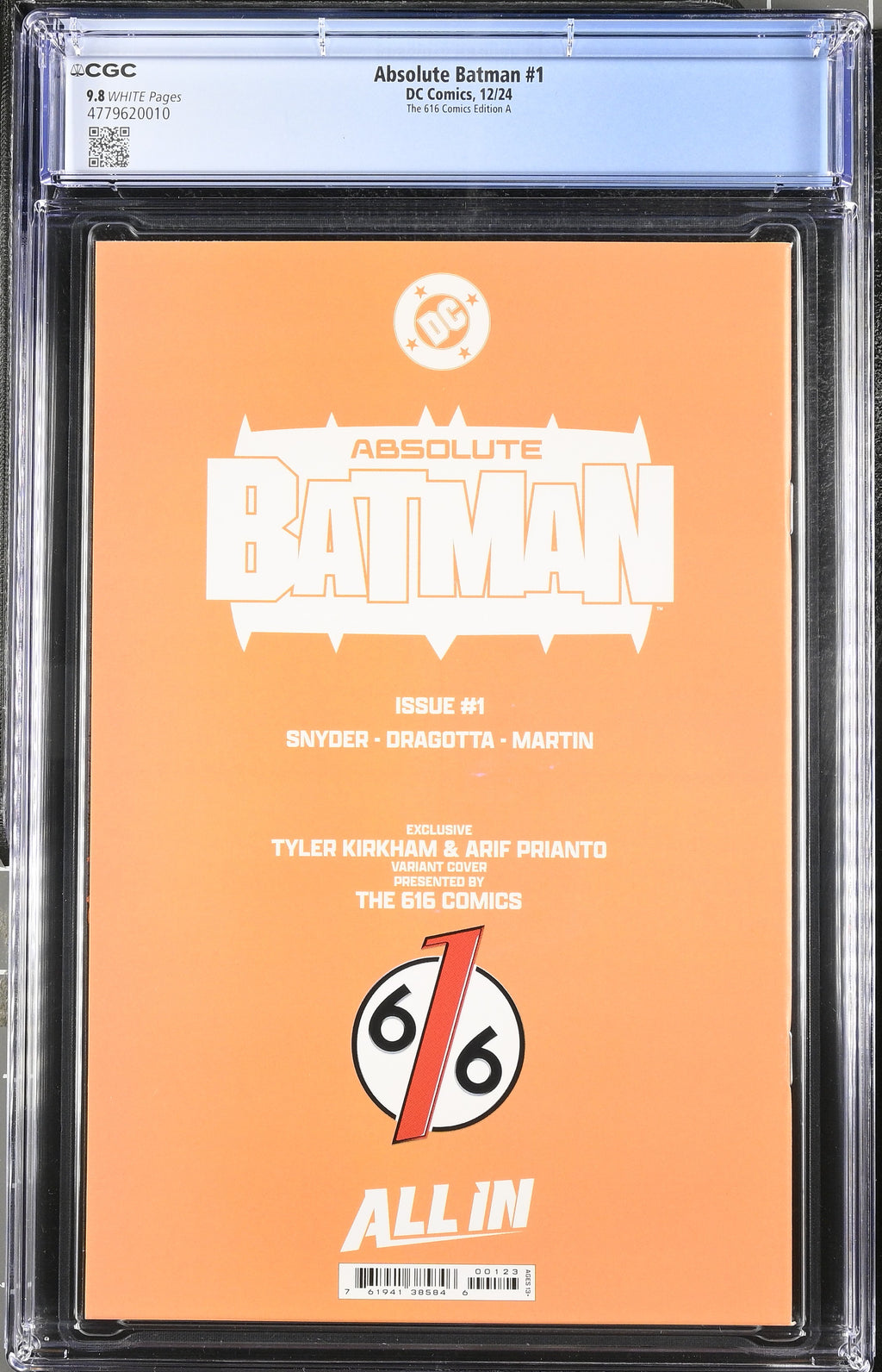 Absolute Batman # 1 616 Comics Tyler Kirkham CGC 9.8 44779620010