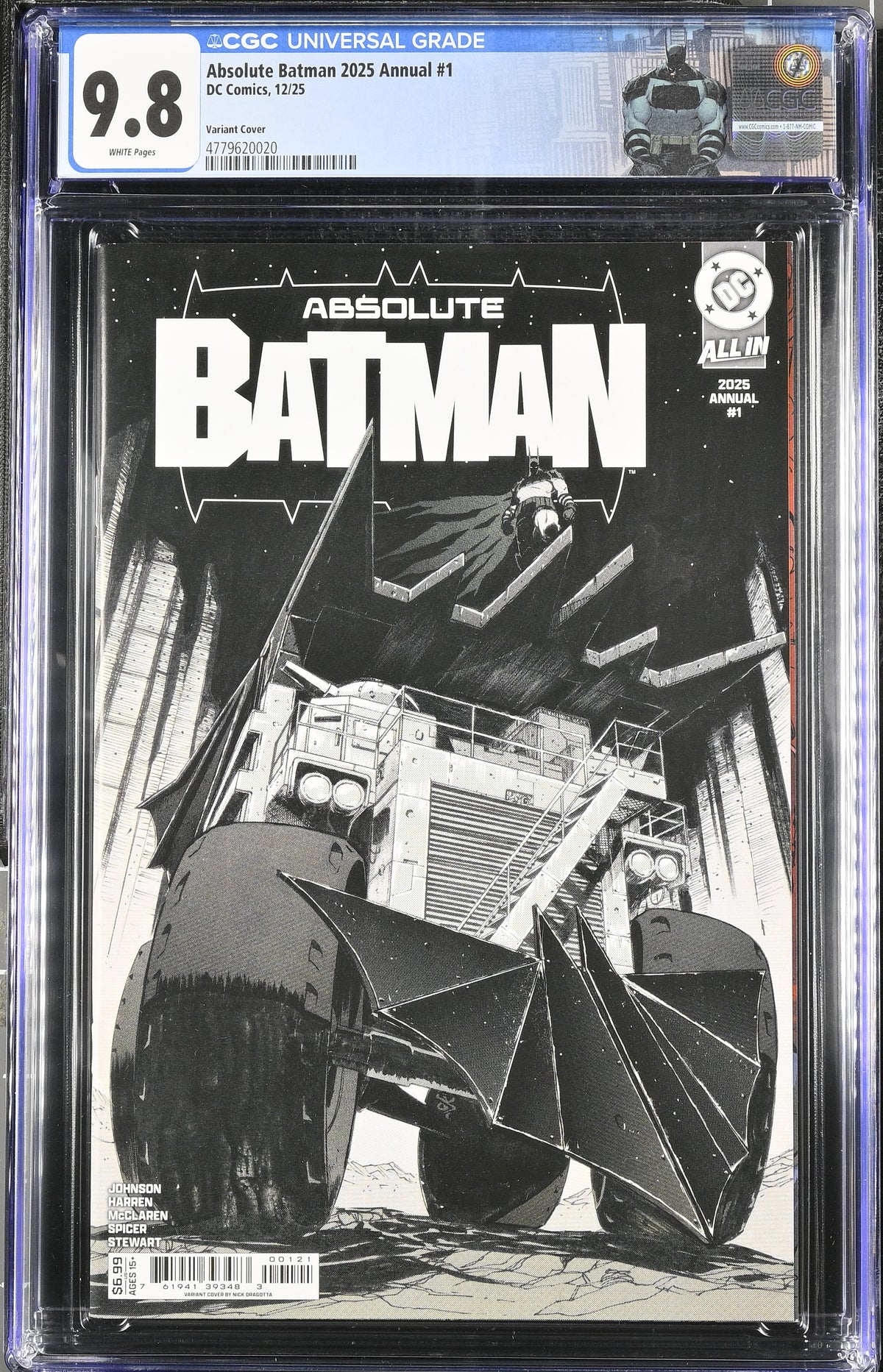 Absolute Batman 2025 Annual # 1 Custom Label Nick Dragotta Variant CGC 9.8 4779620020