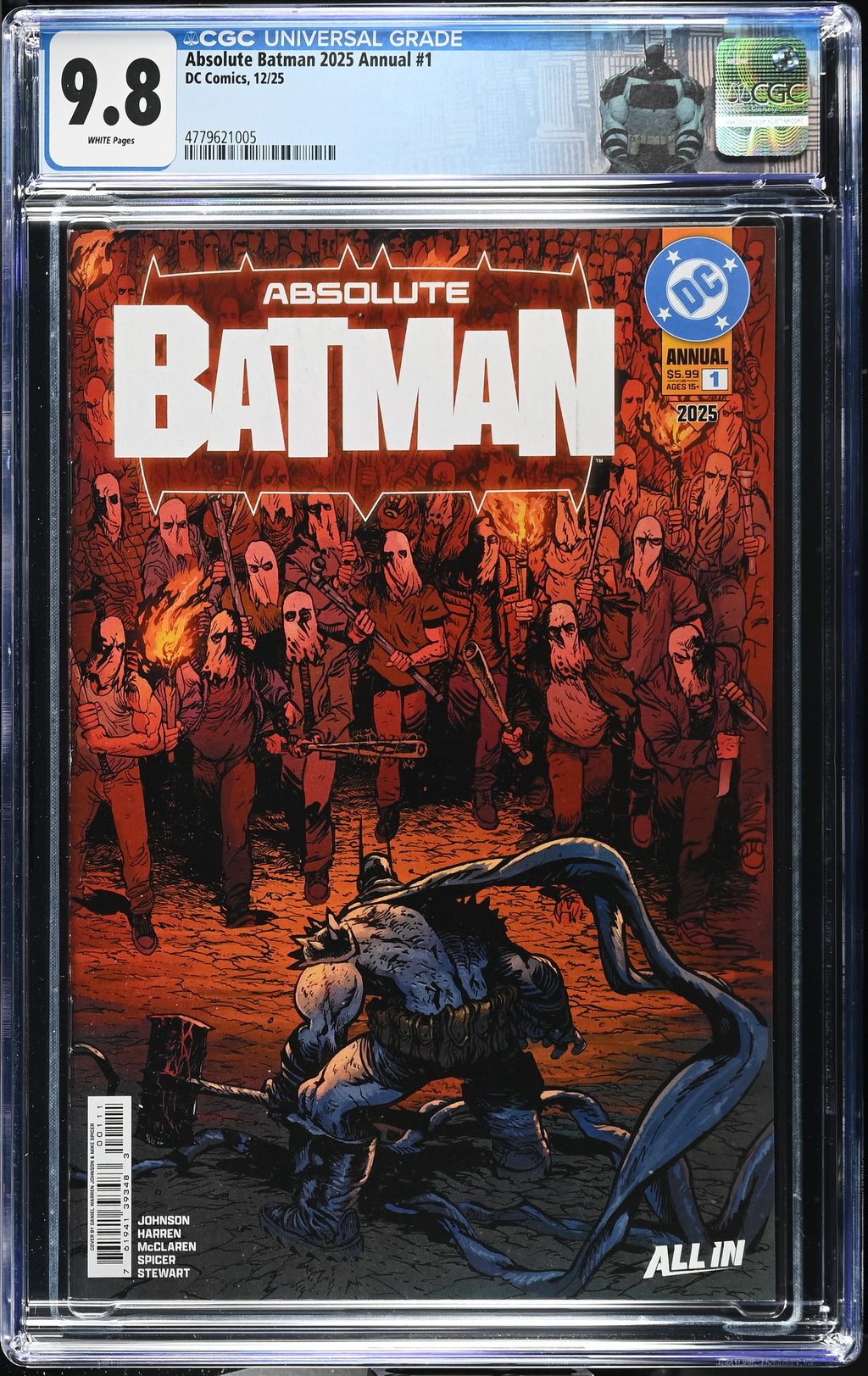 Absolute Batman 2025 Annual # 1  Custom Label CGC 9.8 4779621005