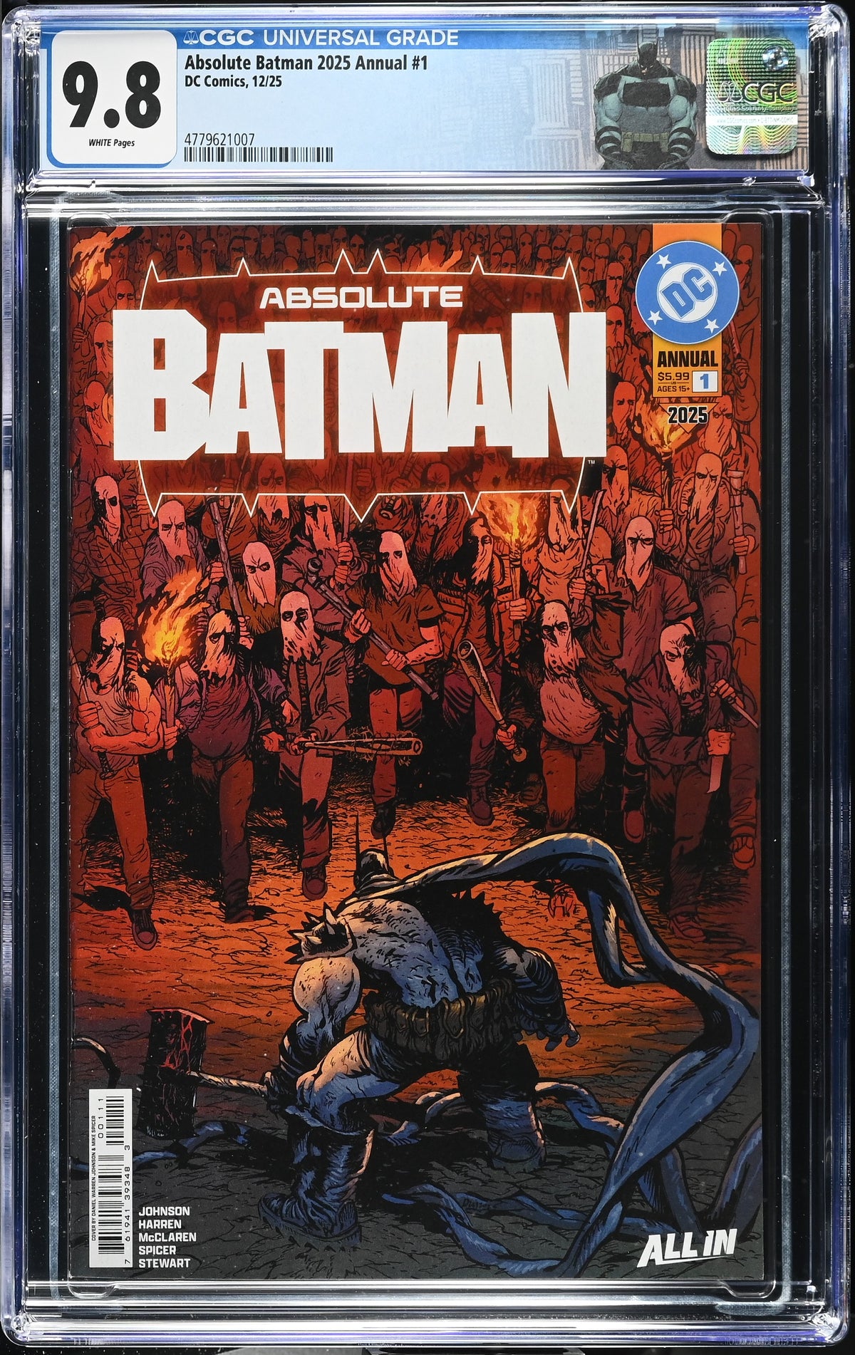 Absolute Batman 2025 Annual # 1 Custom Label CGC 9.8 4779621007