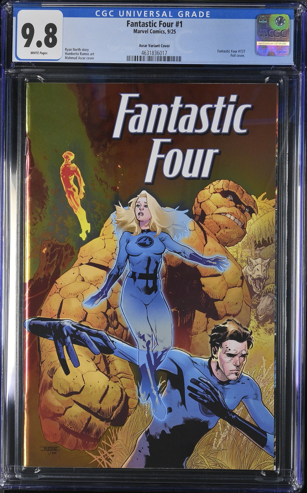 Fantastic Four #1 Marvel Comics 9/25 Asrar Variant Cover Foil CGC 9.8 4631836017