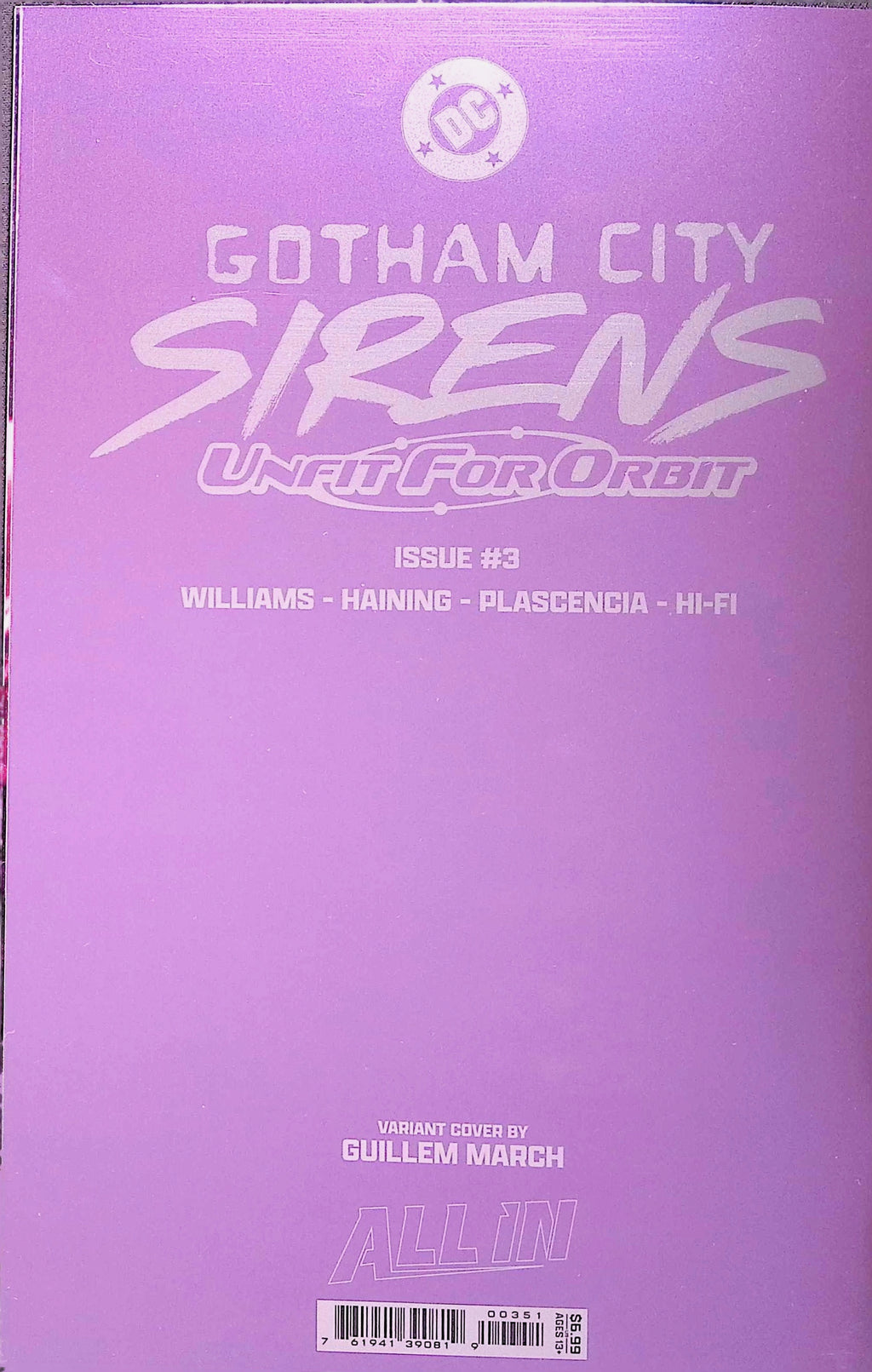 Gotham City Sirens: Unfit for Orbit # 1-5 Connecting Foil Variant Covers by Artist Guillem March NM