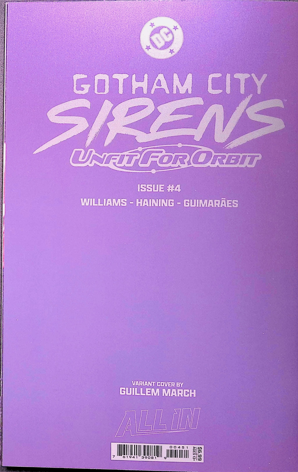 Gotham City Sirens: Unfit for Orbit # 1-5 Connecting Foil Variant Covers by Artist Guillem March NM