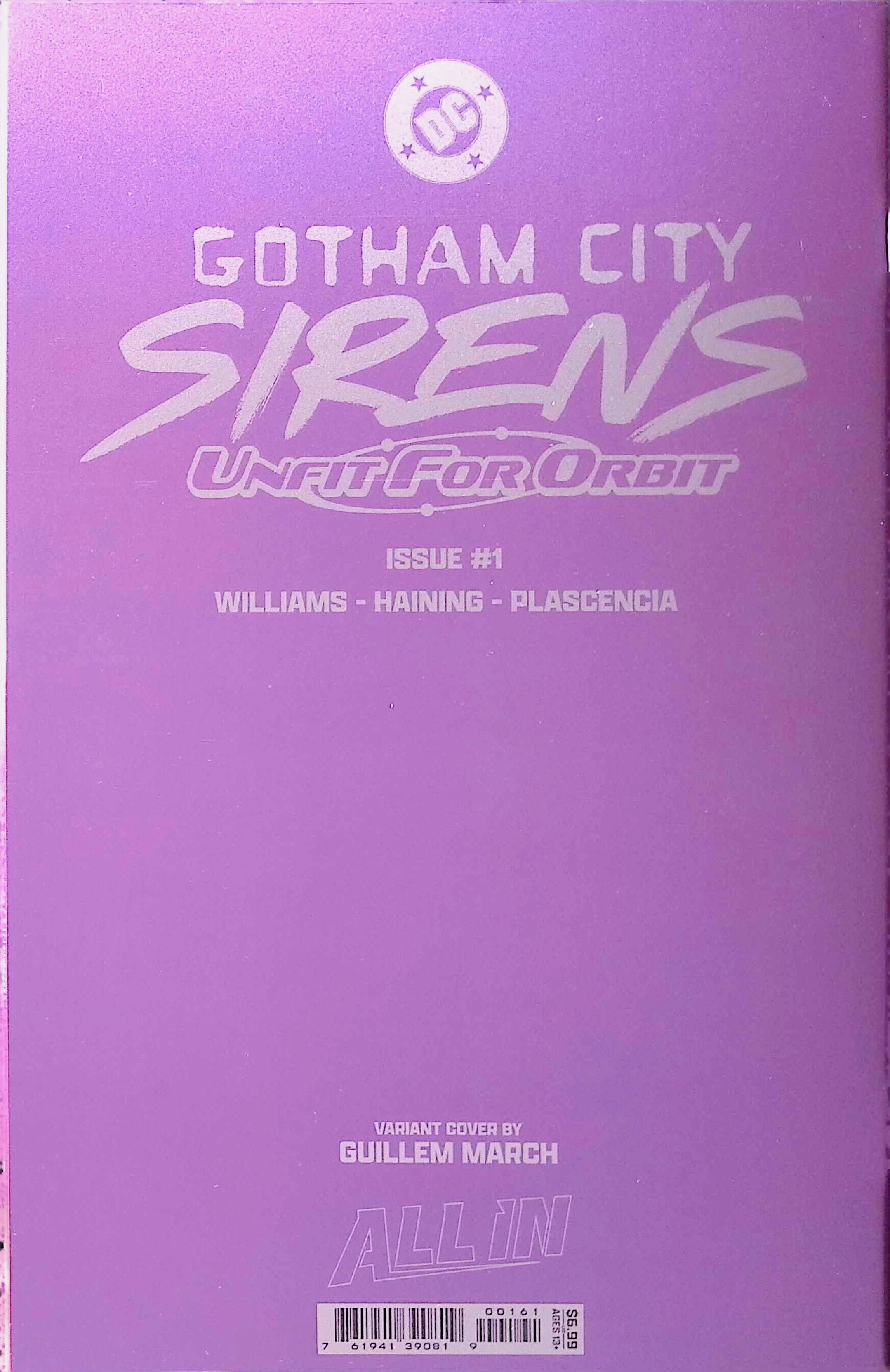 Gotham City Sirens: Unfit for Orbit # 1-5 Connecting Foil Variant Covers by Artist Guillem March NM