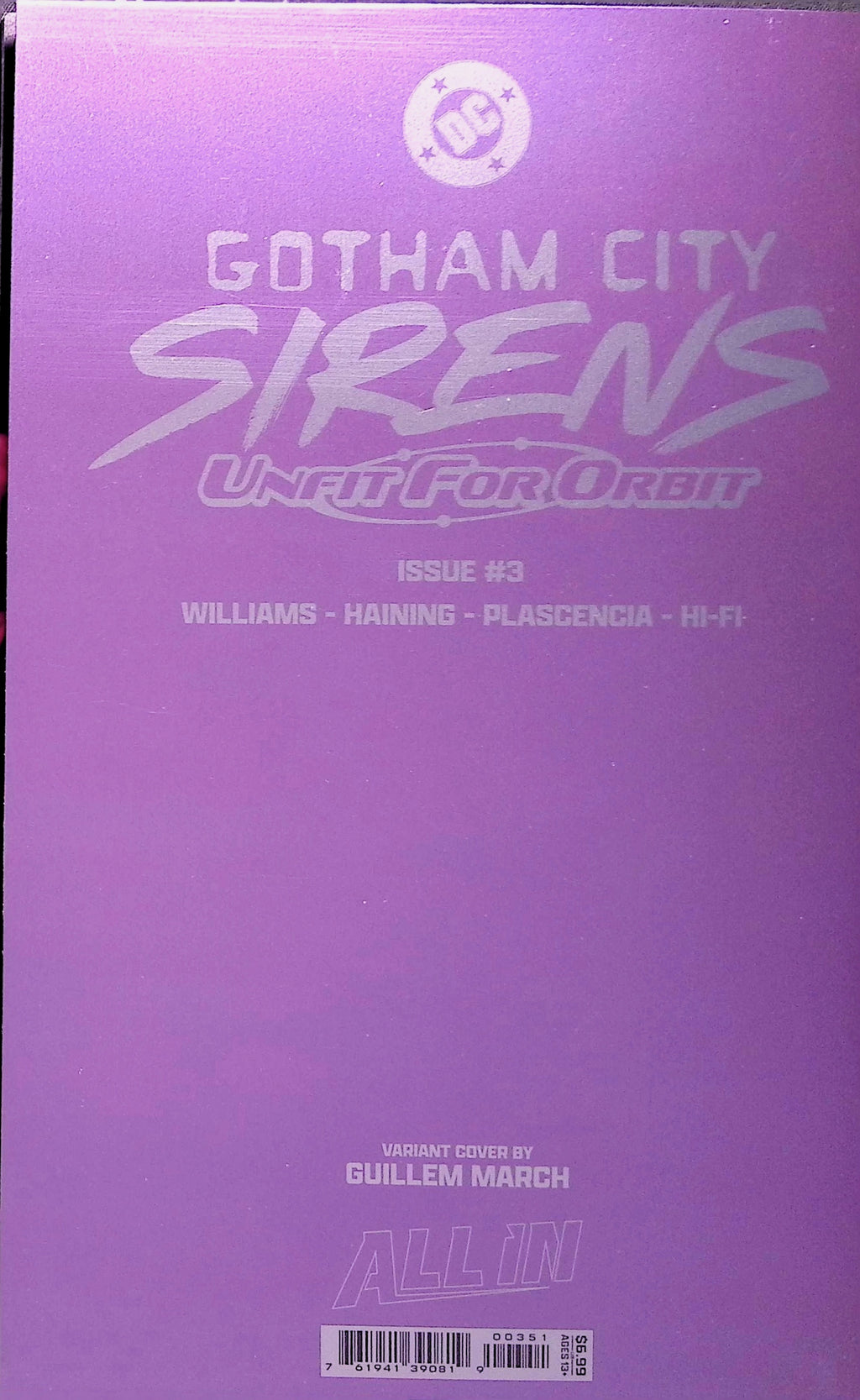 Gotham City Sirens: Unfit for Orbit # 1-5 Connecting Foil Variant Covers by Artist Guillem March NM