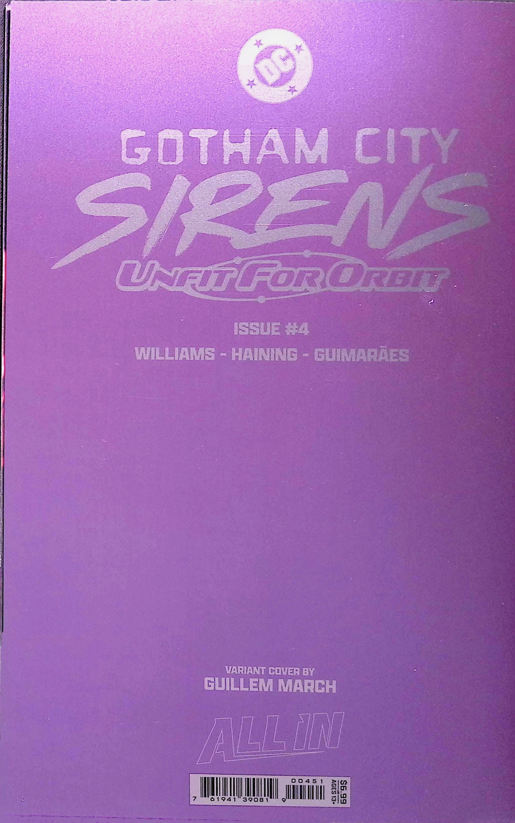 Gotham City Sirens: Unfit for Orbit # 1-5 Connecting Foil Variant Covers by Artist Guillem March NM