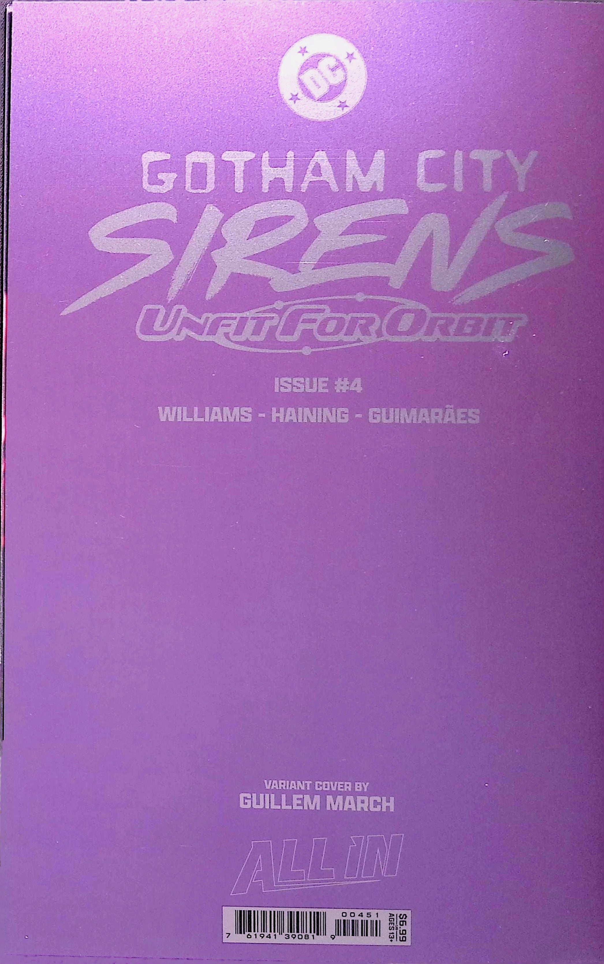 Gotham City Sirens: Unfit for Orbit # 1-5 Connecting Foil Variant Covers by Artist Guillem March NM