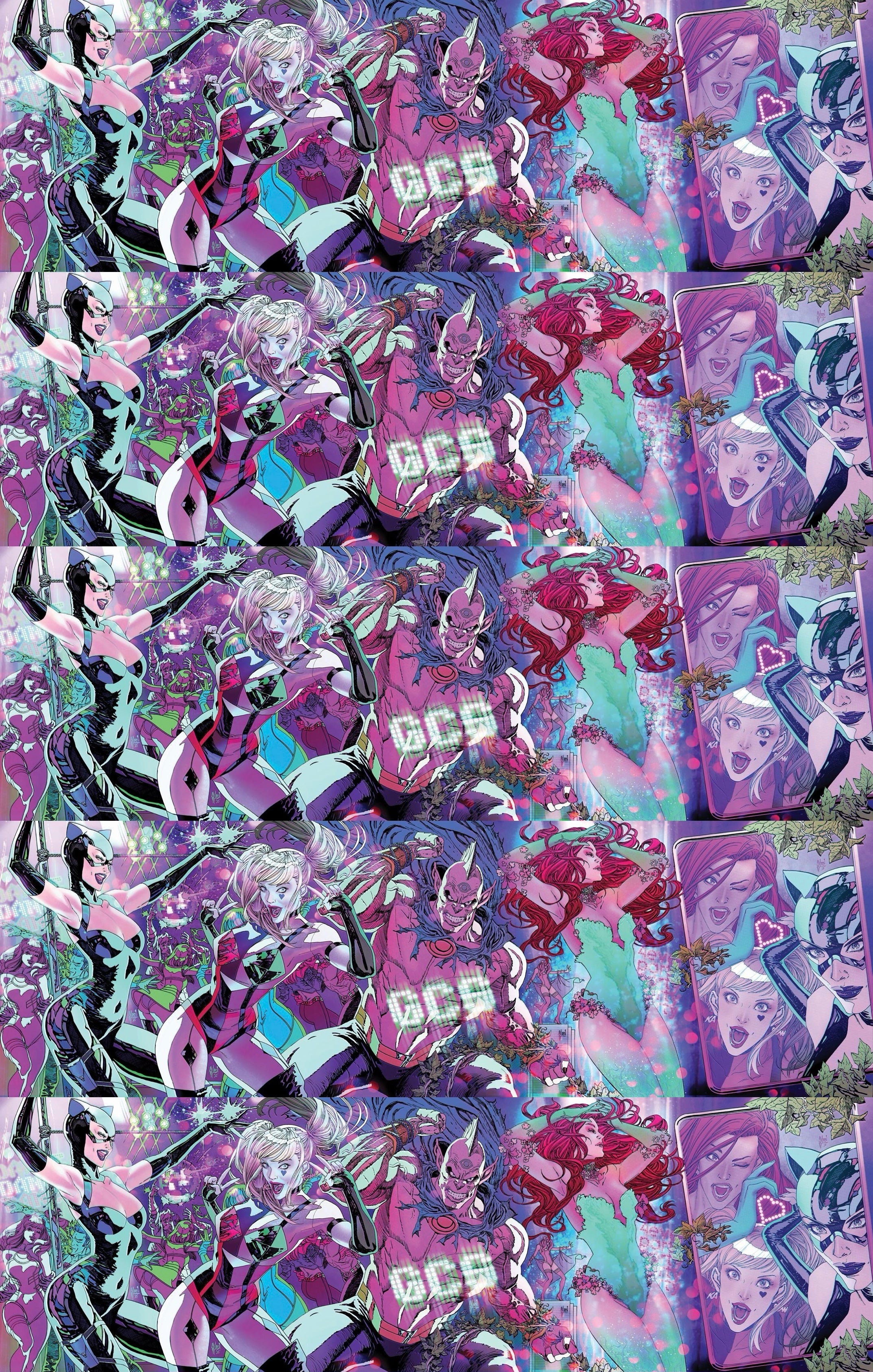 Gotham City Sirens: Unfit for Orbit # 1-5 Connecting Foil Variant Covers by Artist Guillem March NM