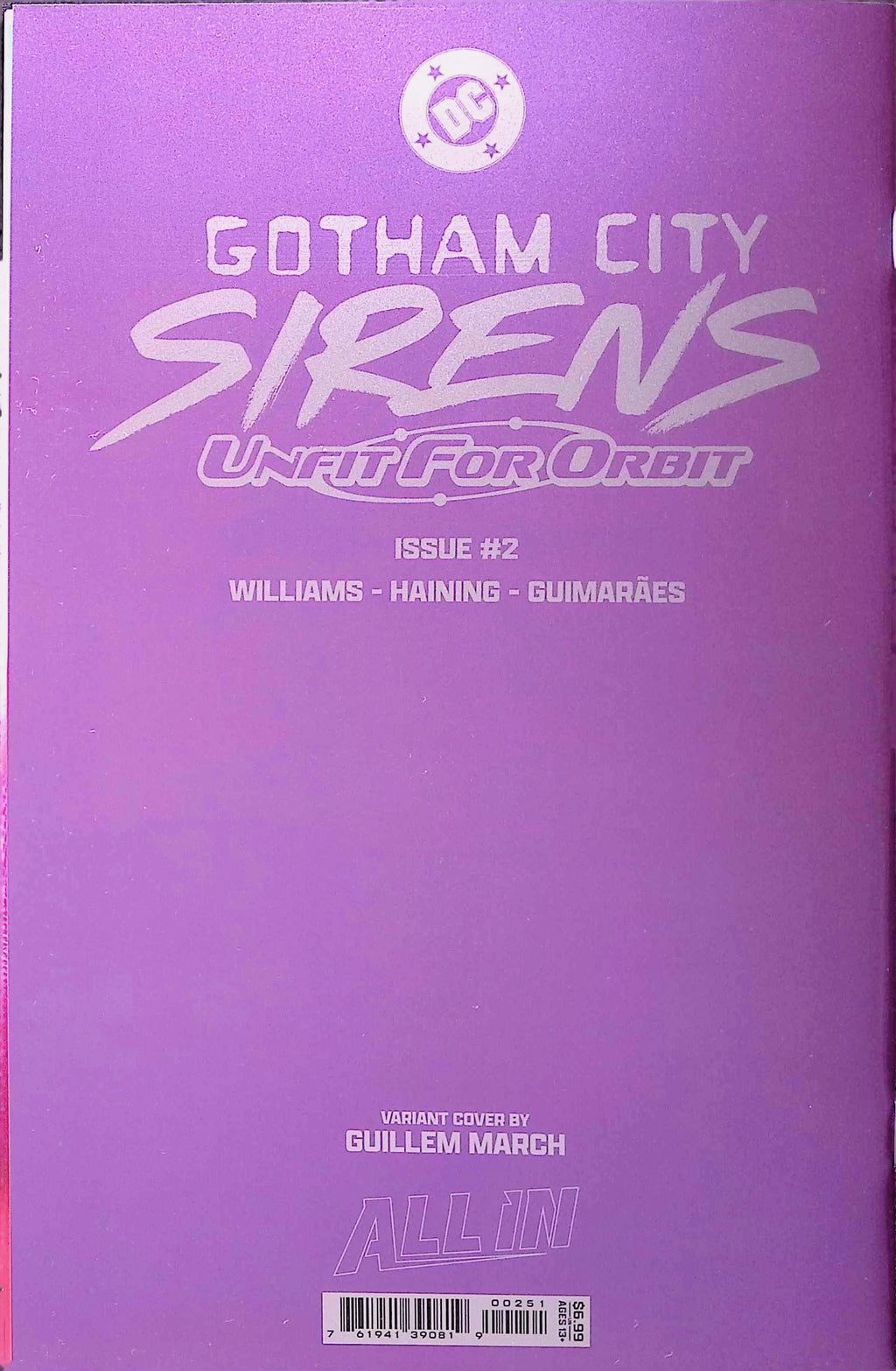 Gotham City Sirens: Unfit for Orbit # 1-5 Connecting Foil Variant Covers by Artist Guillem March NM