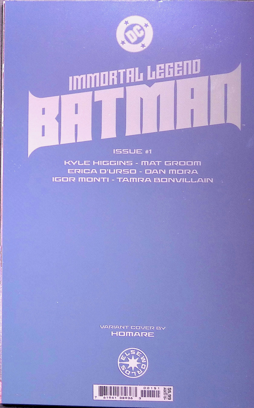 Immortal Legend Batman # 1 Foil Variant NM