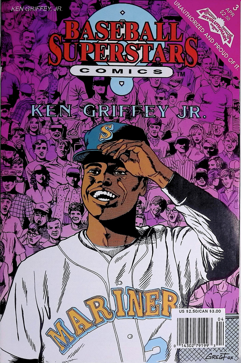 Baseball Superstars Comics # 3 Ken Griffey Jr. Revolution Comics 1992 VF-